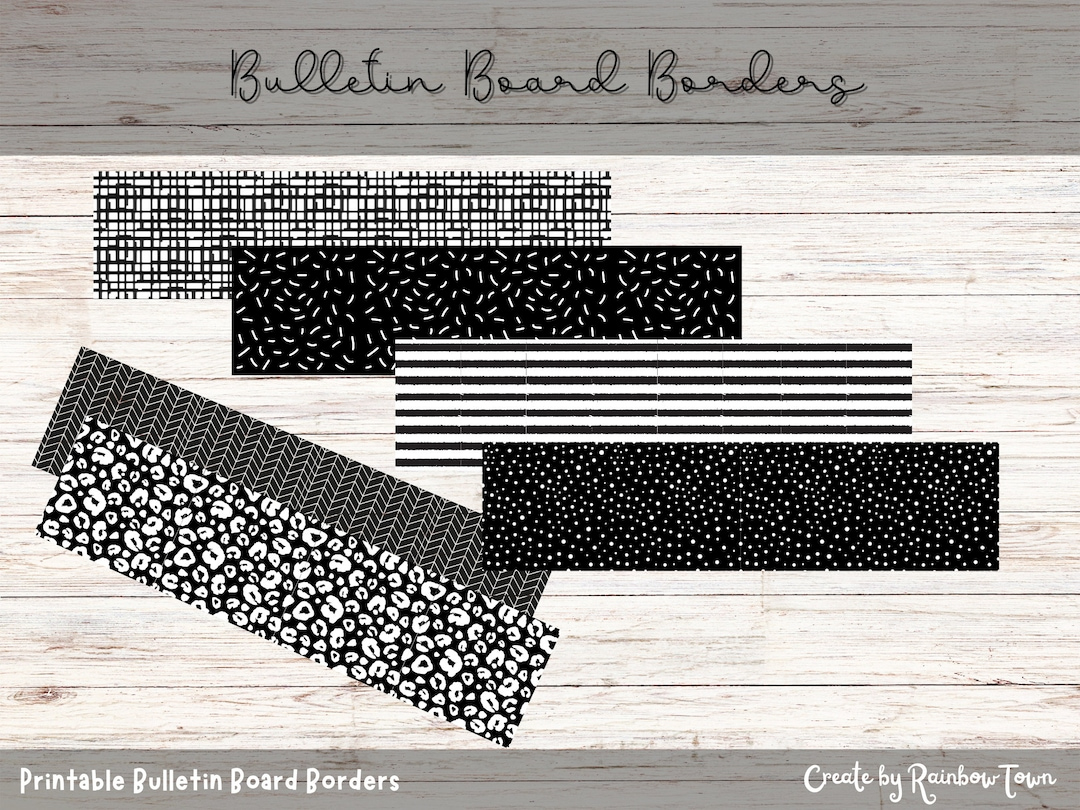 Black And White Bulletin Board Borders Kit Classroom Decor regarding Printable Border Design For Bulletin Board Black And White