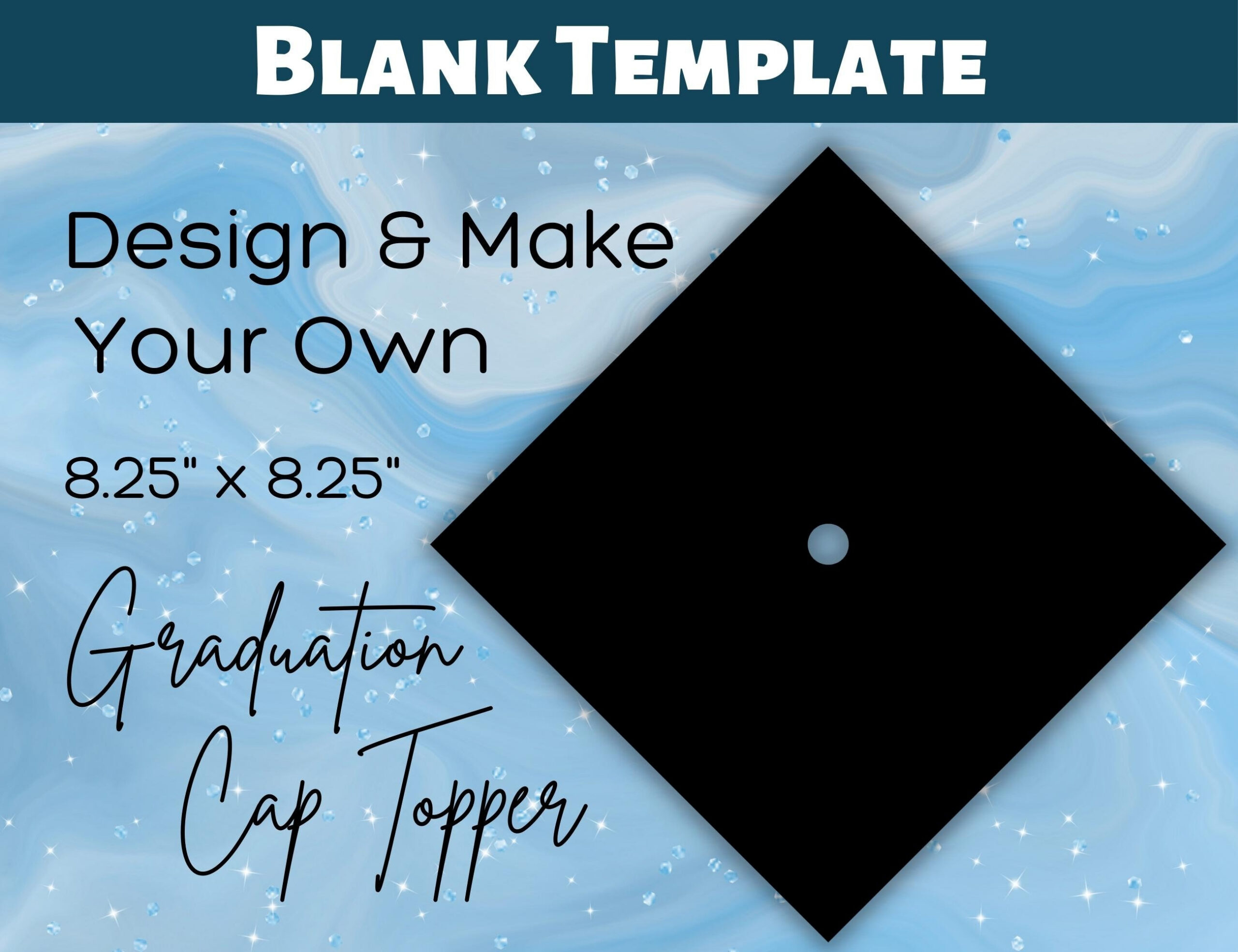 Blank Graduation Cap Topper Template Digital Download | Grad with Printable Graduation Cap Top Template