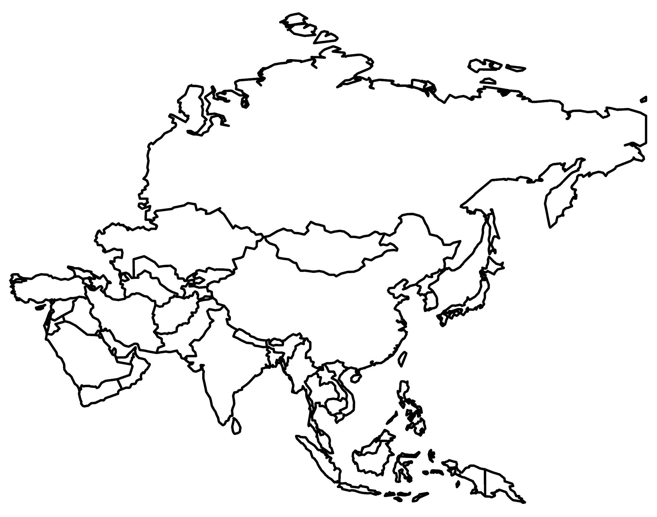 Blank Map Of Asia With Country Outlines - Gis Geography in Printable Blank Map of Asia