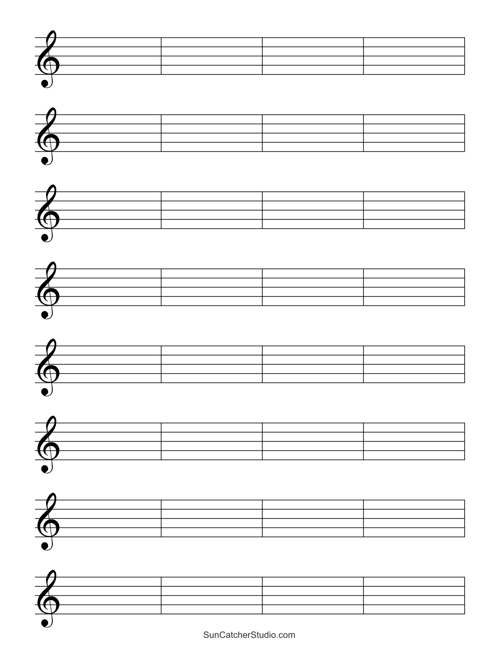 Blank Sheet Music (Free Printable Staff Paper) – Free Printables with regard to Printable Music Staff Paper
