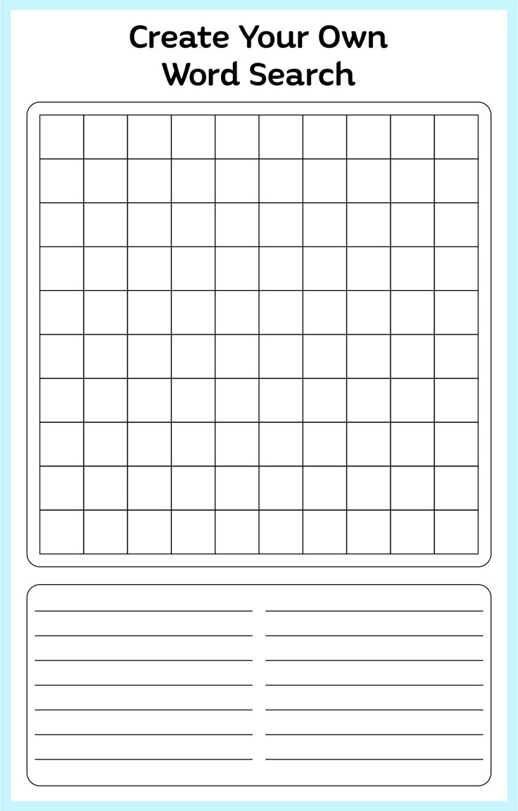Blank Word Search Puzzles - 16 Free Pdf Printables | Printablee in Create Your Own Word Search Free Printable