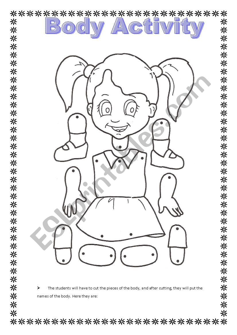 Body Craft - Esl Worksheetsasophia2014 with Printable Body Parts Art and Craft For Preschool