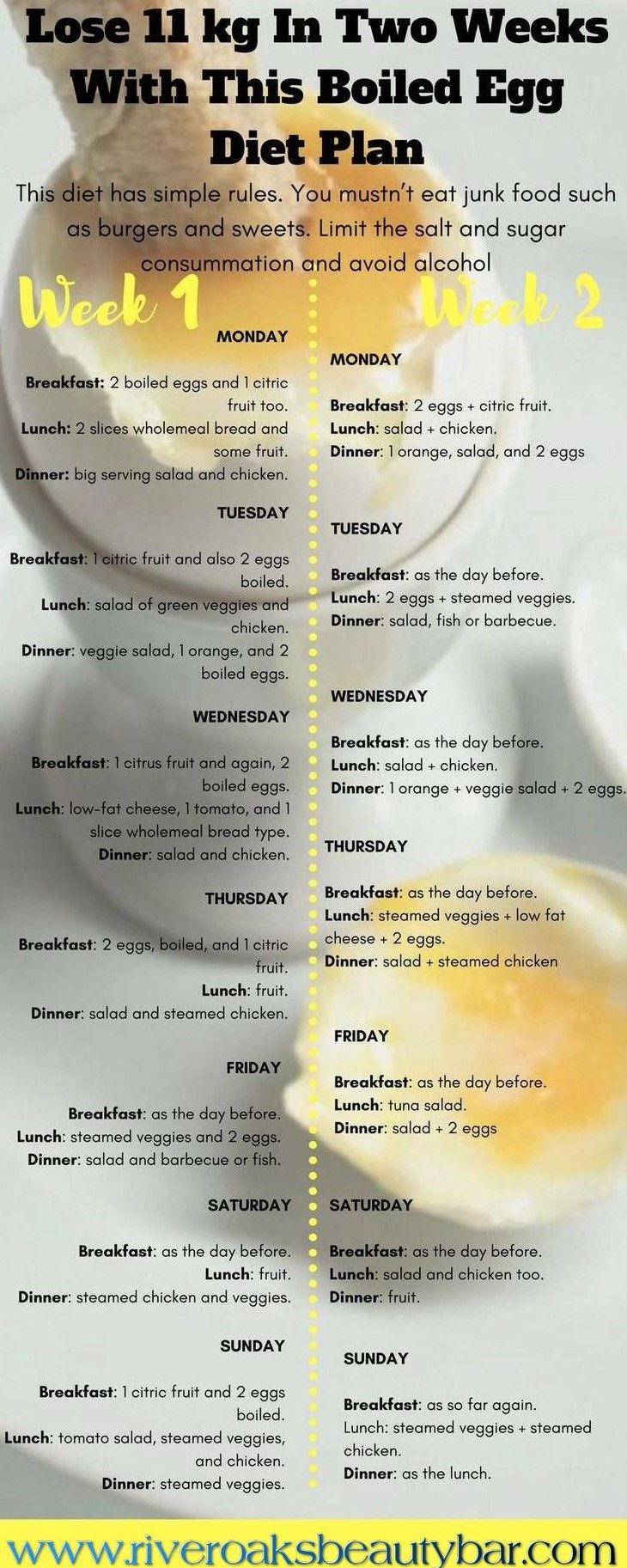 Boiled Egg Diet – Lose 11 Pounds In Just 14 Days with 14 Day Egg Diet Menu Printable