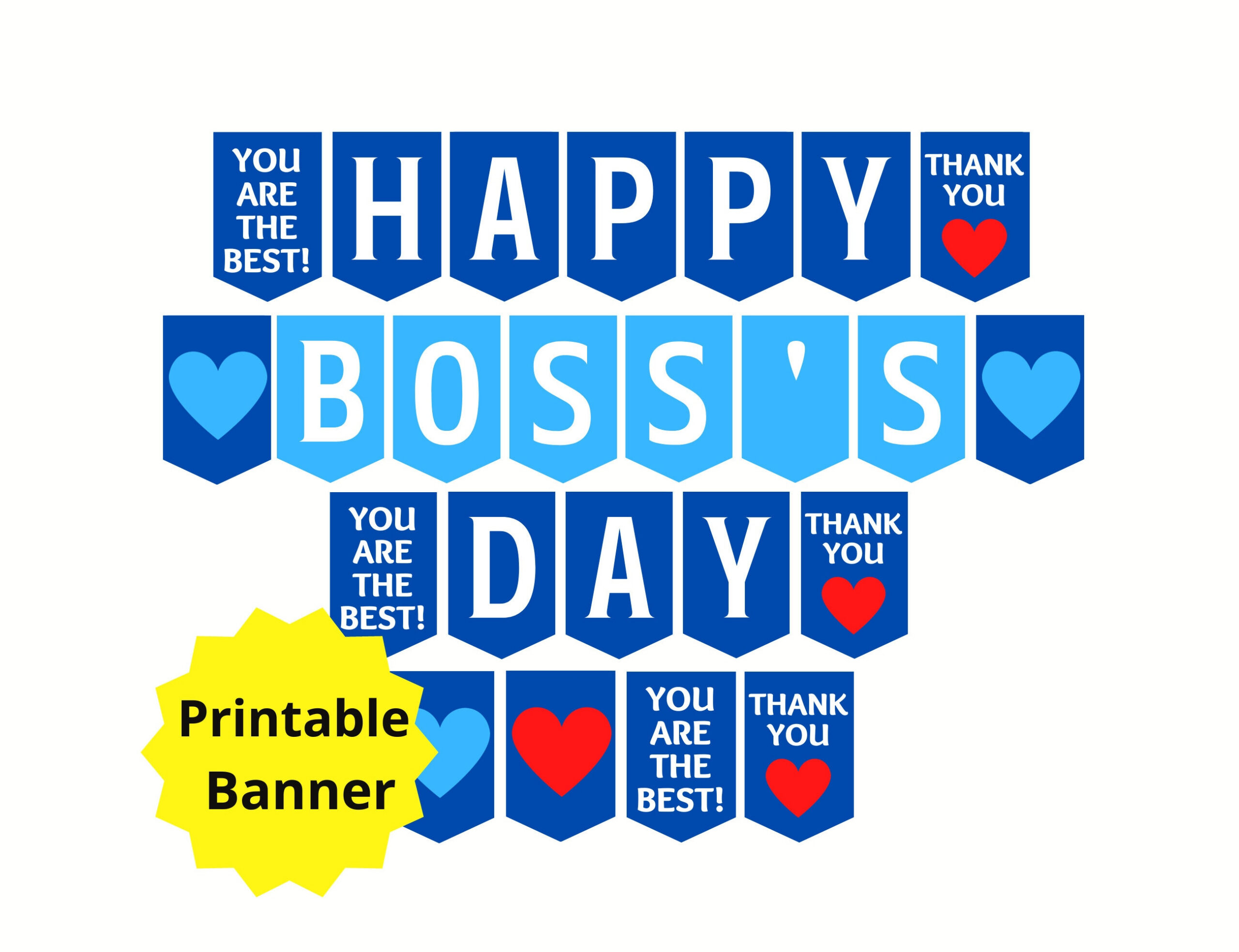 Boss'S Day Printable Banner, Happy Boss'S Day Sign, National Boss'S Day, Boss Appreciation, Best Boss Ever, Worlds Best Boss intended for Printable Happy Boss's Day
