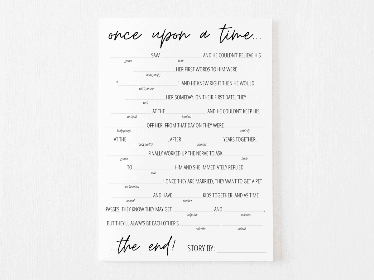 Bridal Shower Mad Libs Free Printable | Modern Moh pertaining to Wedding Mad Libs Free Printable