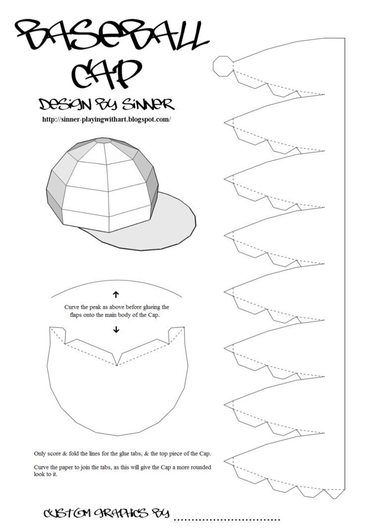 Cap Template How To Make A Baseball Cap Out Of Paper Doll Baseball inside Paper Free Printable Baseball Hat Template Printable