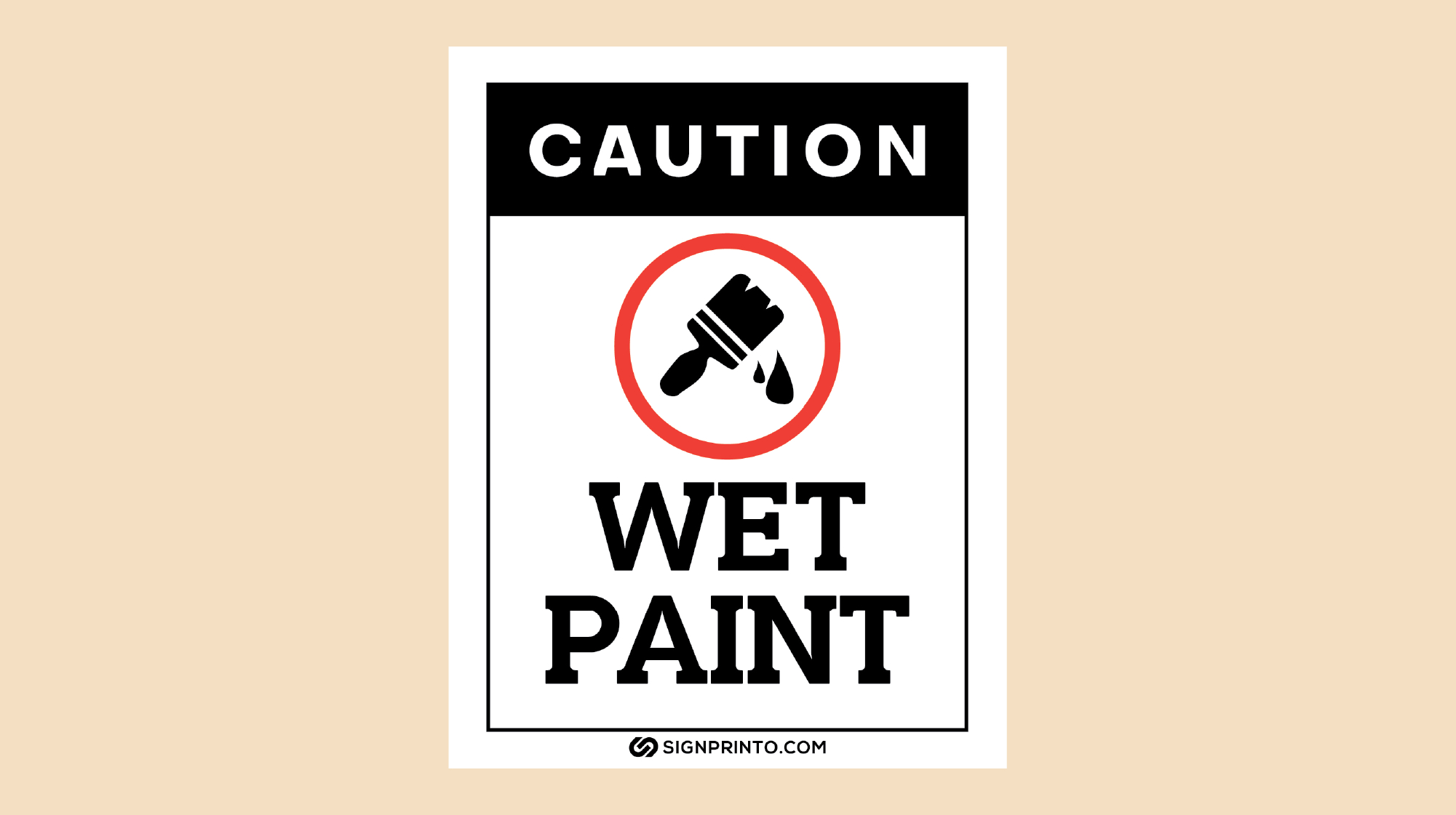 Caution Wet Paint Sign – Black Color [Pdf] pertaining to Caution Wet Paint Sign Printable