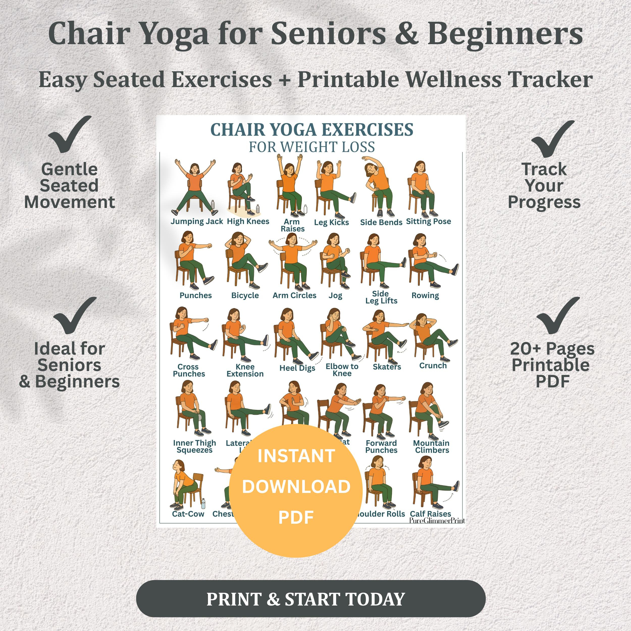 Chair Yoga For Seniors: 28-Day Seated Exercise Pdf (Printable intended for Senior Citizen Printable Chair Yoga Poses