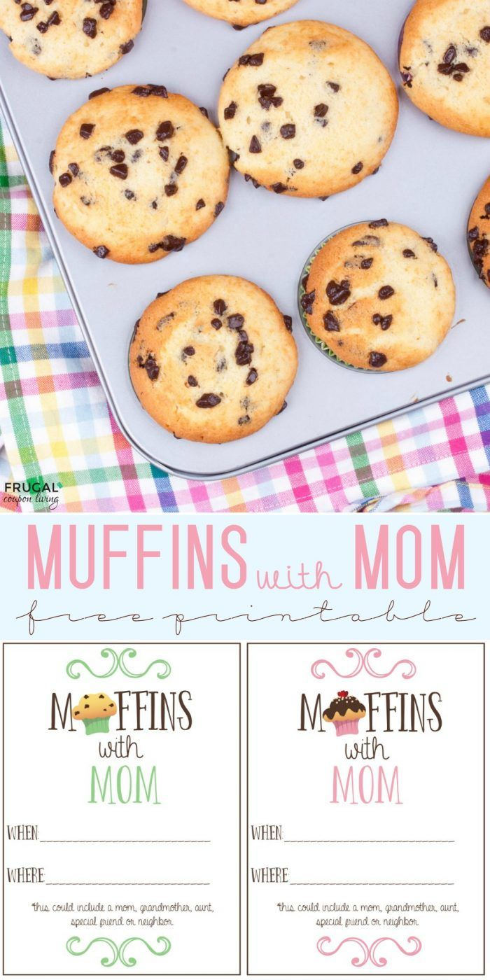 Chocolate Chip Muffins With Mom for Muffins With Mom Free Printable