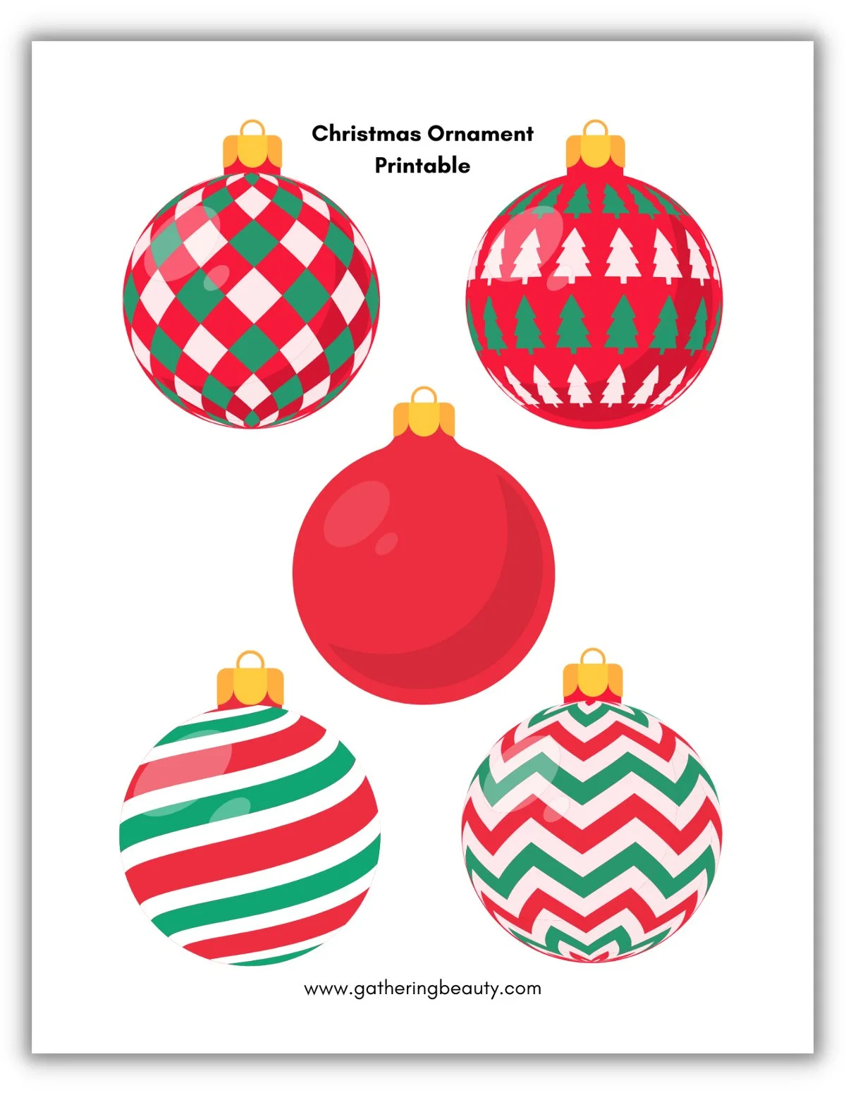 Christmas Ornament Printable — Gathering Beauty regarding Christmas Tree Paper Ornaments Printables