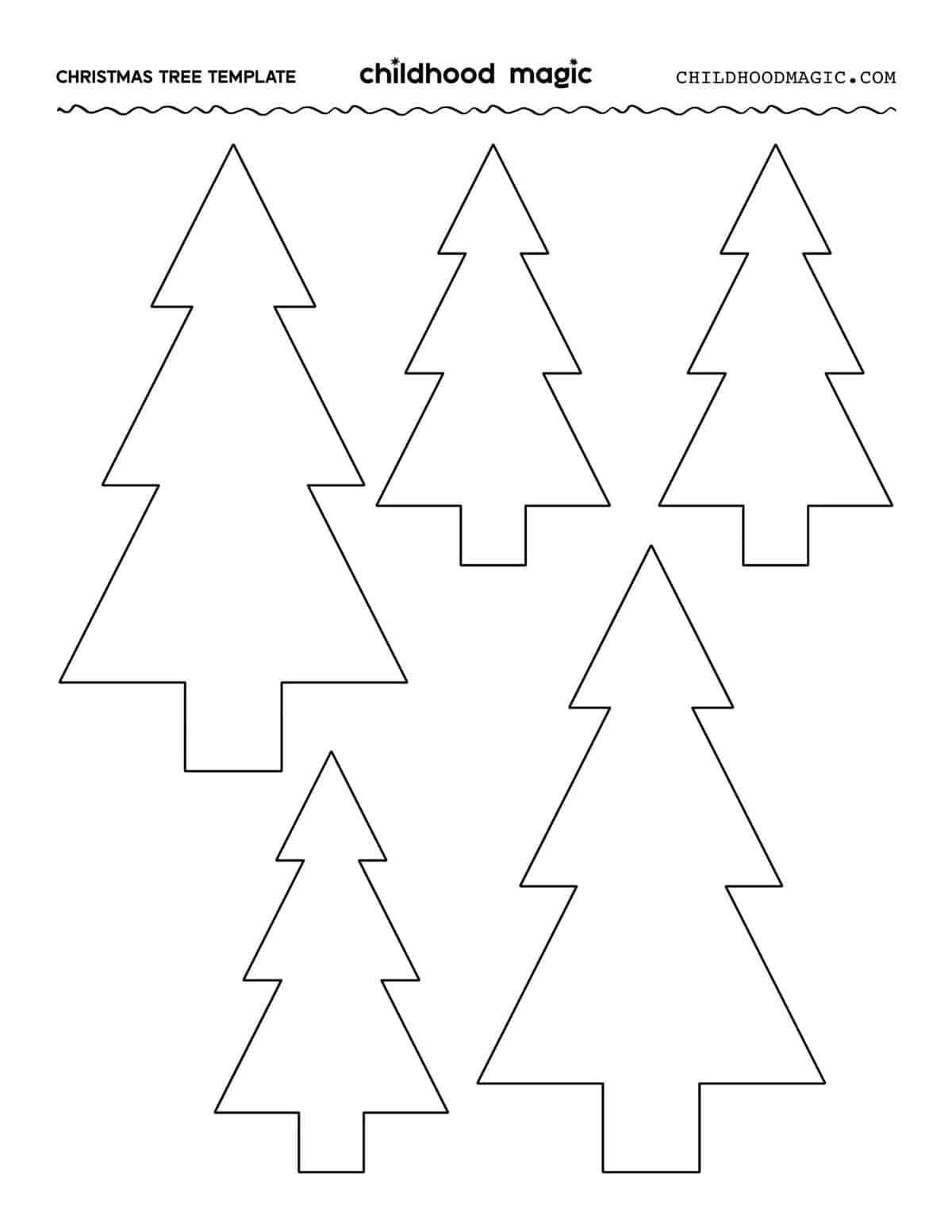 Christmas Tree Outline - Childhood Magic inside Large Printable Christmas Tree Template Free