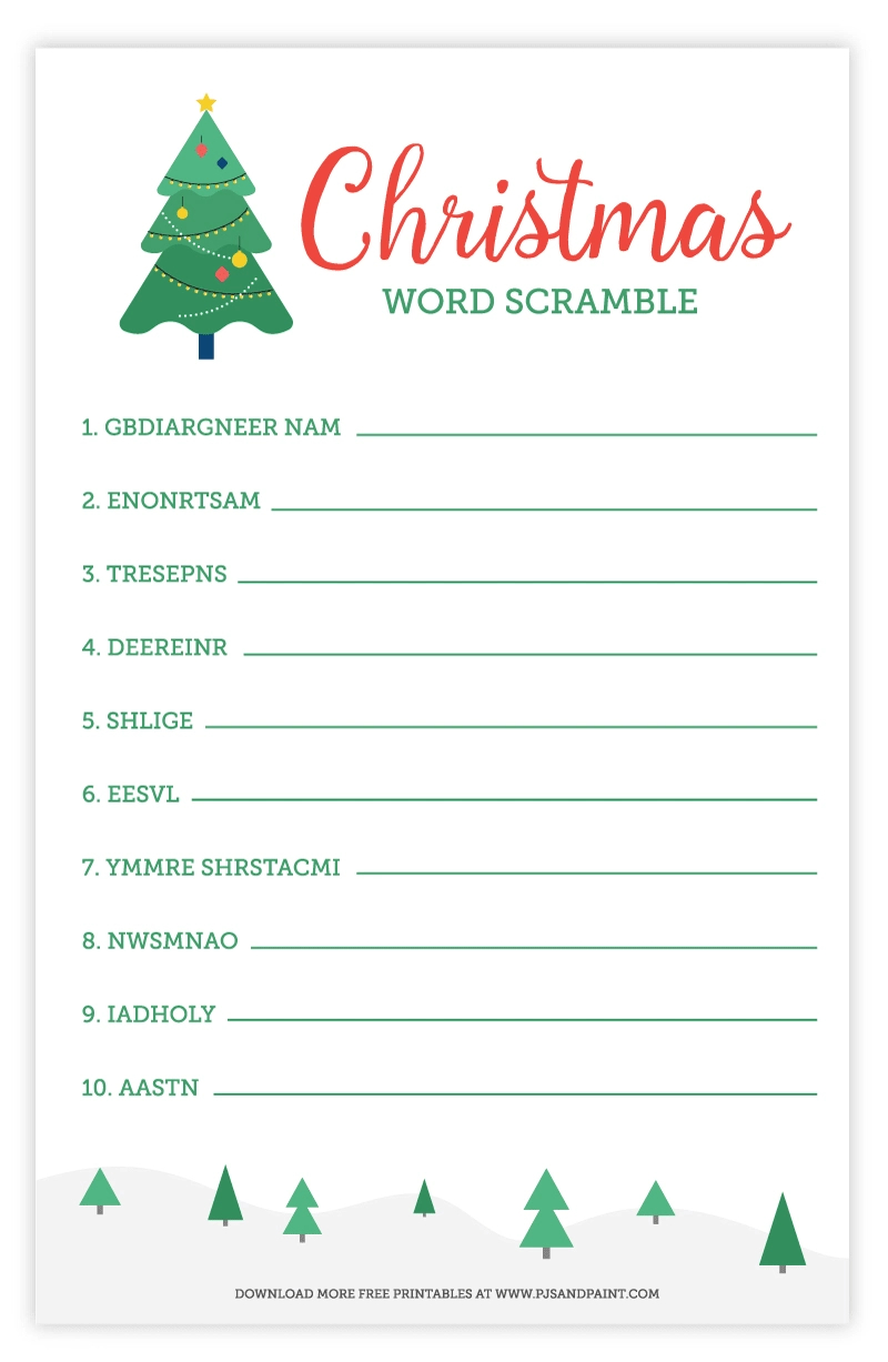 Christmas Word Scramble | Free Printable Christmas Activities with regard to Christmas Word Scramble Free Printable