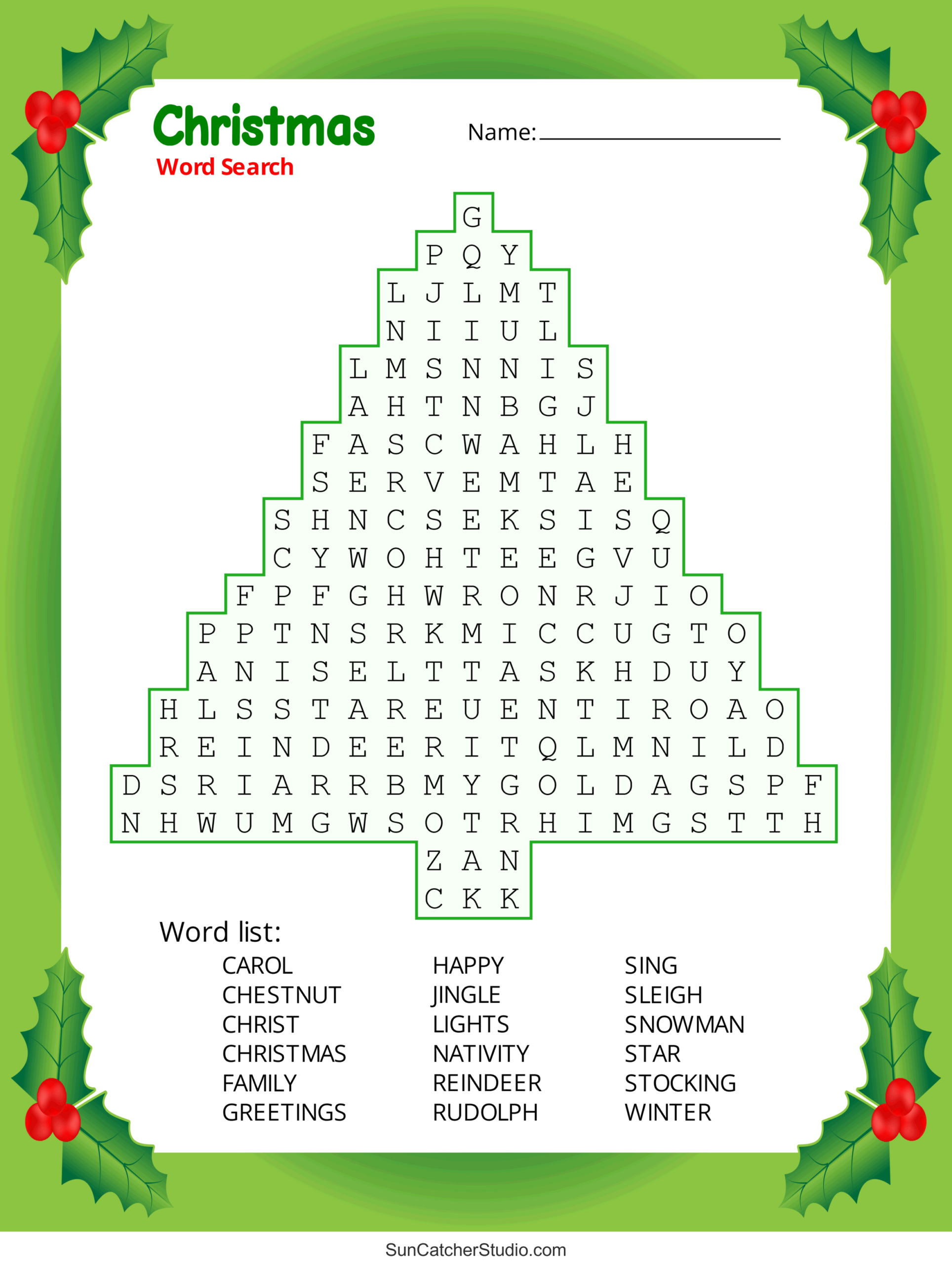 Christmas Word Search (Free Printable Pdf Puzzles) – Free for Printable Christmas Word Search Puzzles For Adults