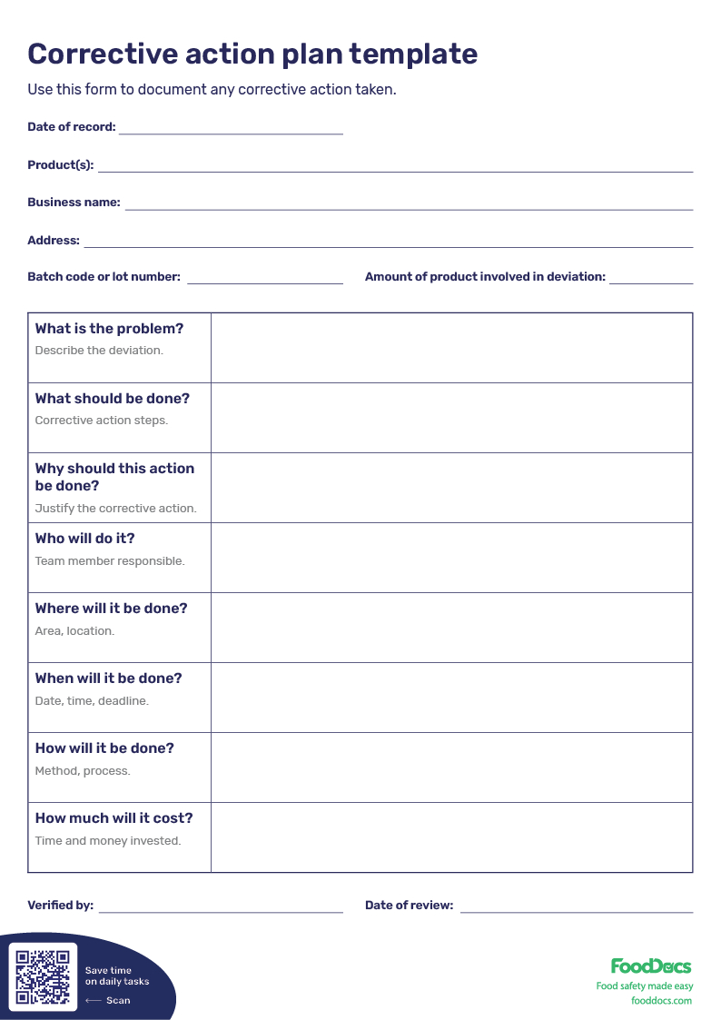 Corrective Action Plan Template | Free Download intended for Printable Corrective Action Plan Template