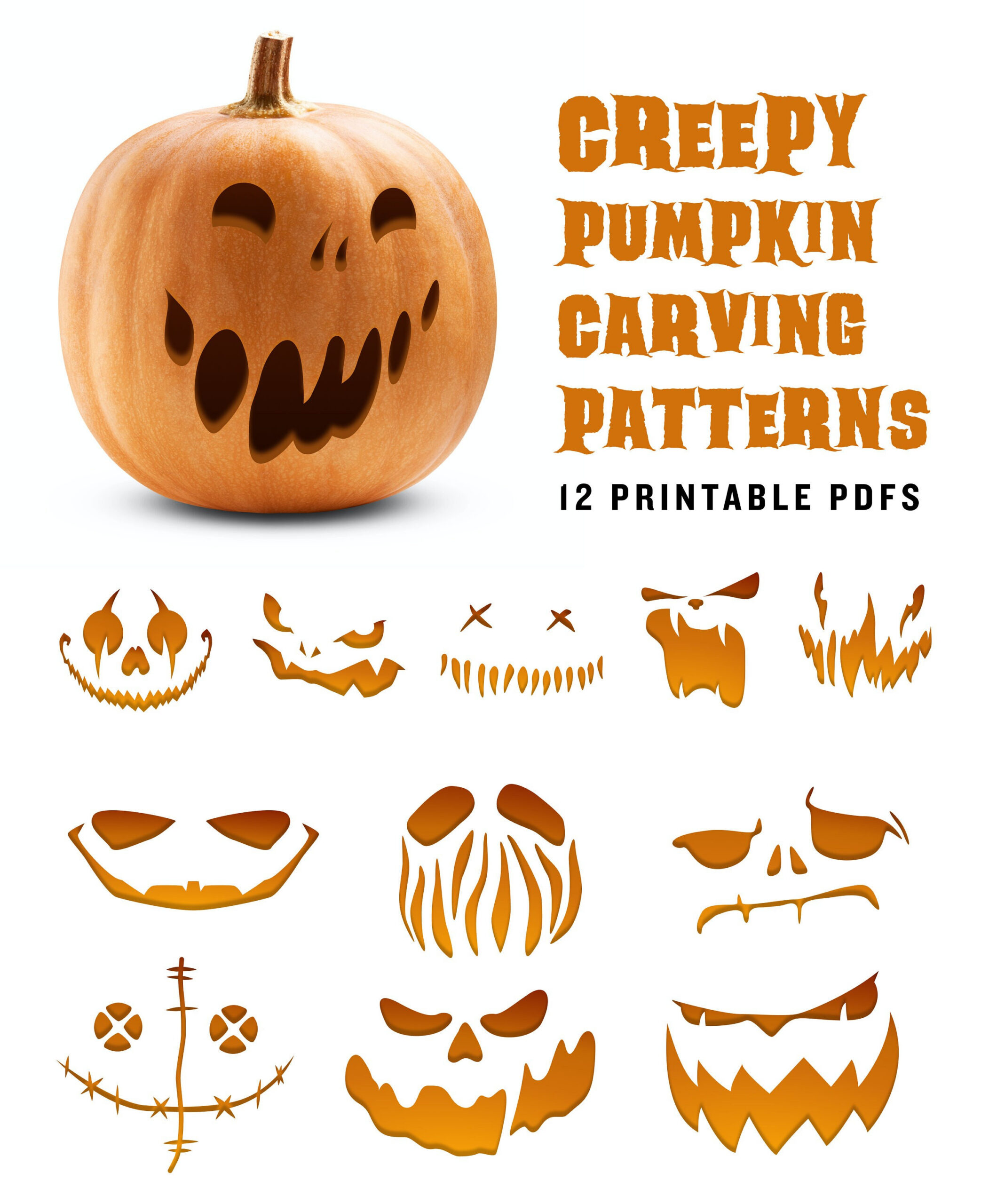 Creepy Pumpkin Carving Patterns | Scary Jack-O-Lantern Printable throughout Scary Jack O Lantern Faces Printable
