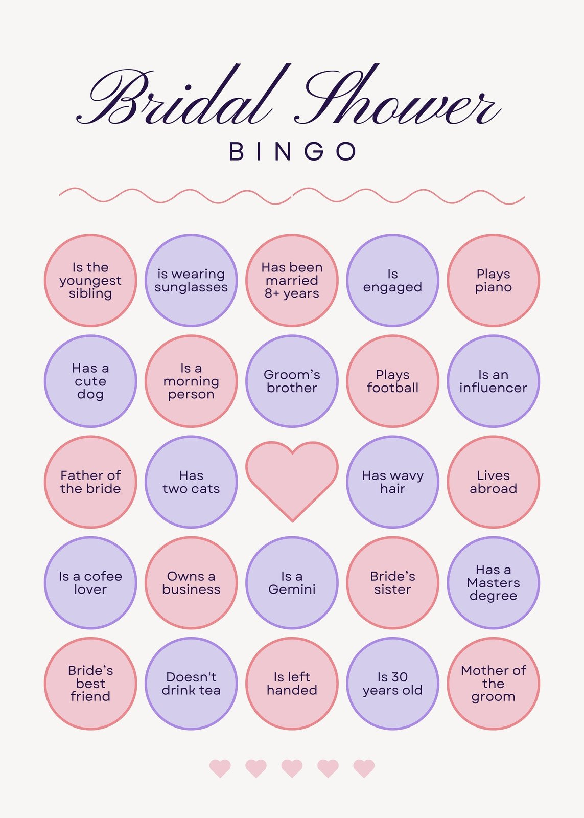 Customize 69+ Bridal Shower Bingo Card Templates Online - Canva intended for Bridal Shower Bingo Free Printable