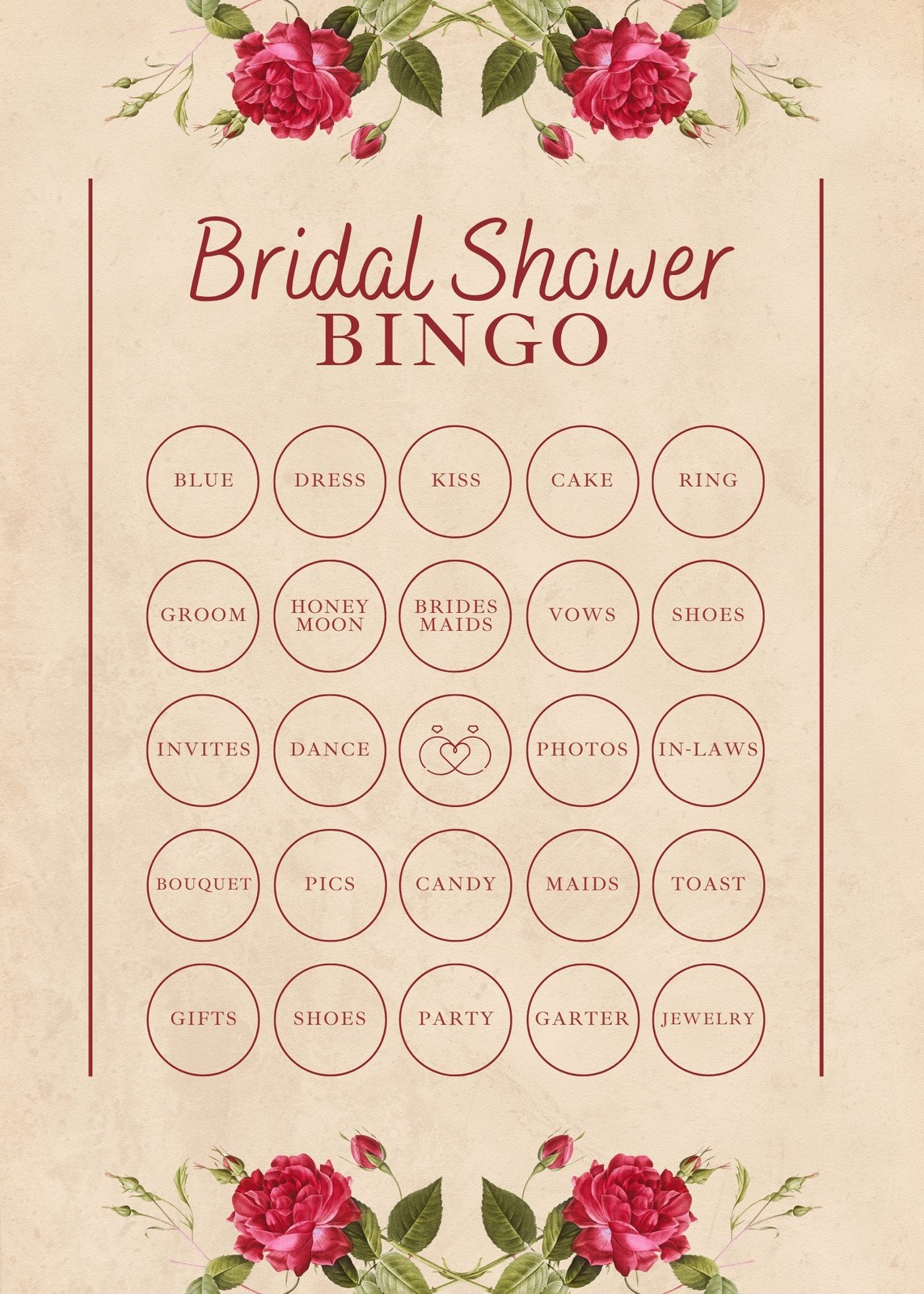 Customize 69+ Bridal Shower Bingo Card Templates Online - Canva with Bridal Shower Bingo Game Free Printables