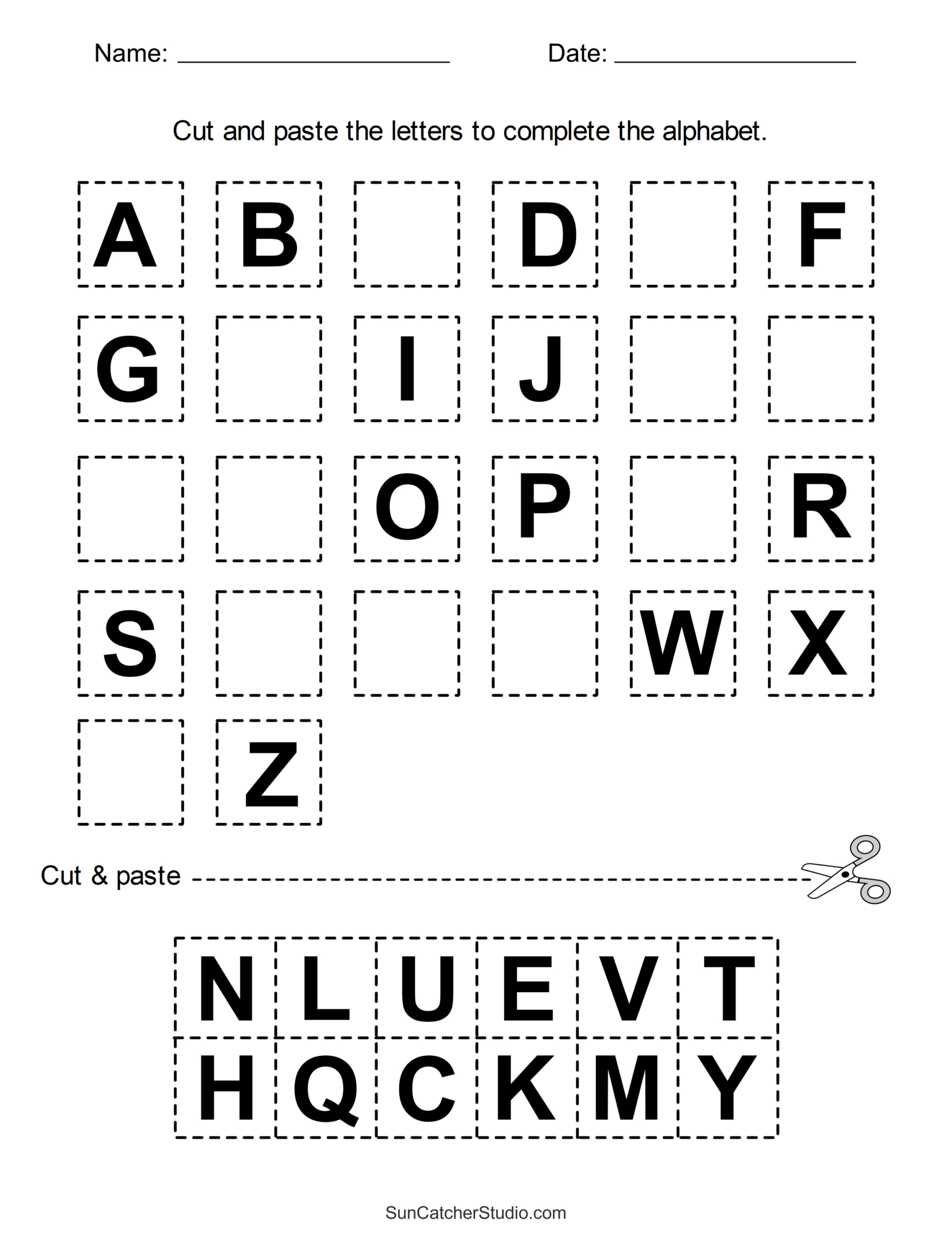 Cut And Paste Worksheets (Printable Activities For Kids) – Free regarding Kindergarten Worksheets Free Printable