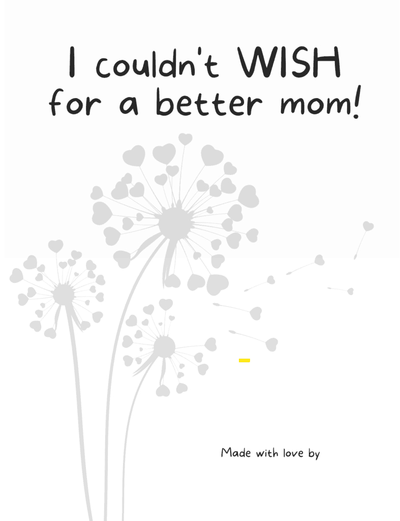 Cute Fingerprint Hearts Flower Printable Gift For Mom Or Grandma regarding I Couldn'T Wish For A Better Mom Printable