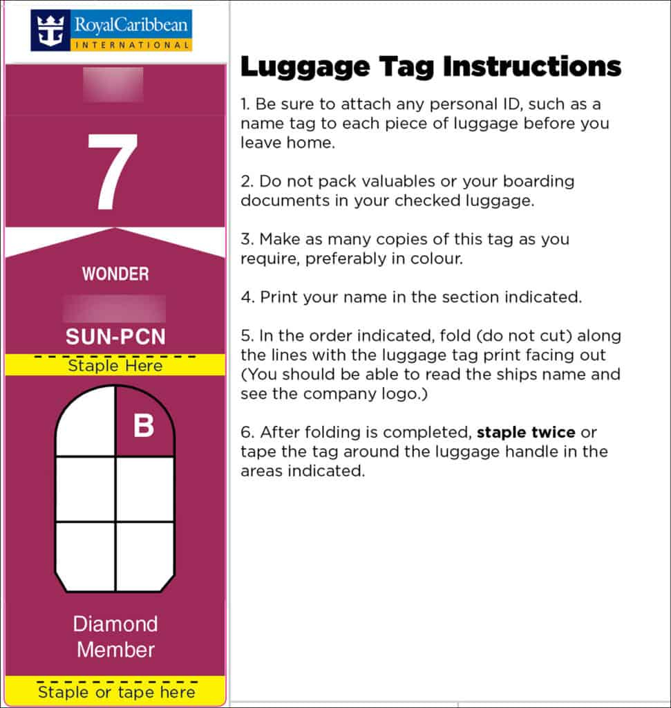 Dealing With Luggage Tags On Royal Caribbean : Everything You Must inside Printable Royal Caribbean Luggage Tags