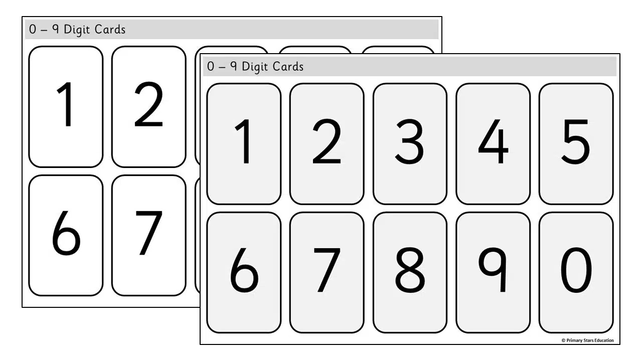 Digit Cards 0-9 | Template – Primary Stars Education in 0 9 Digit Cards Printable