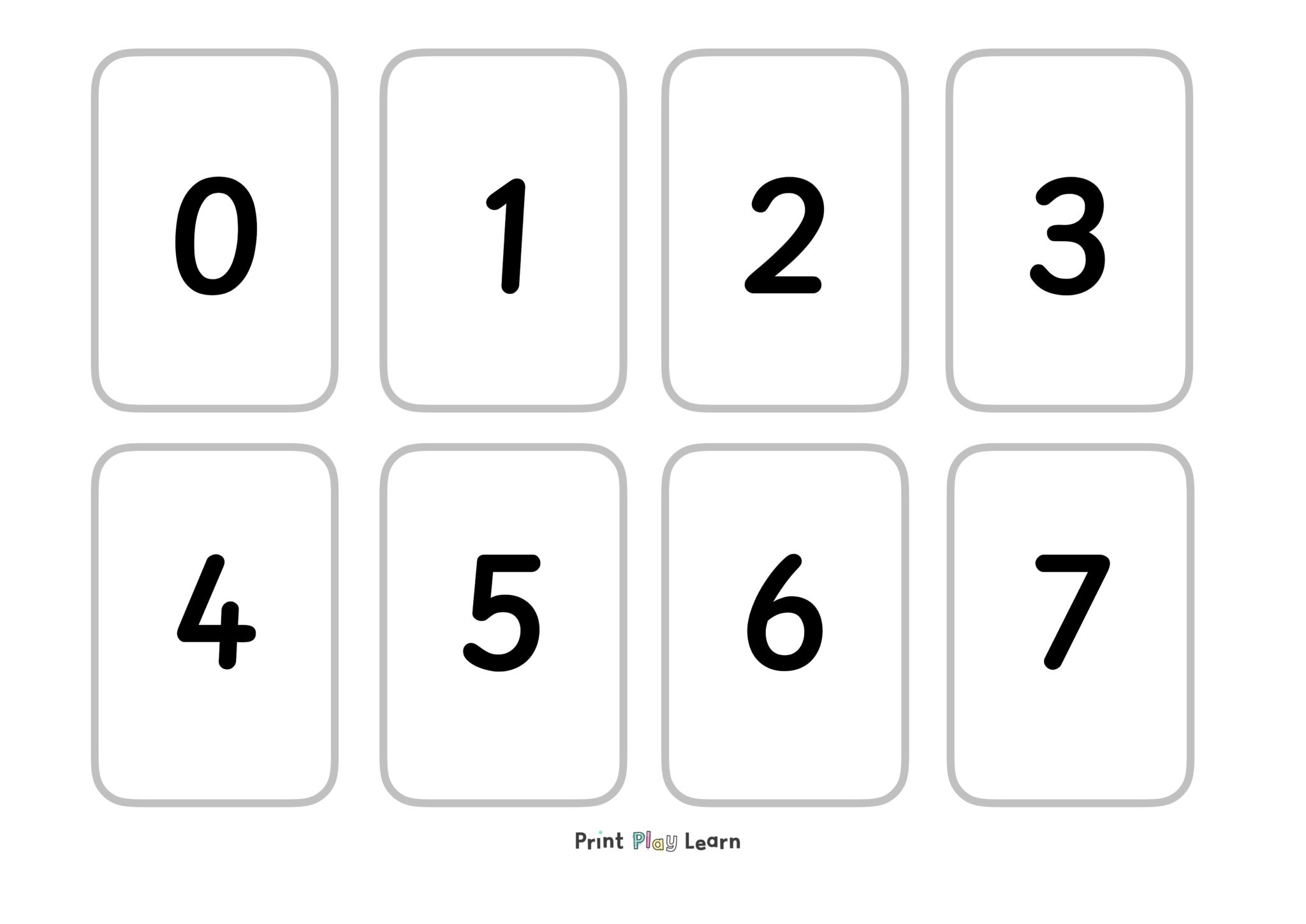 Digit Cards - Page 1 - Free Teaching Resources - Print Play Learn with regard to 0 9 Digit Cards Printable