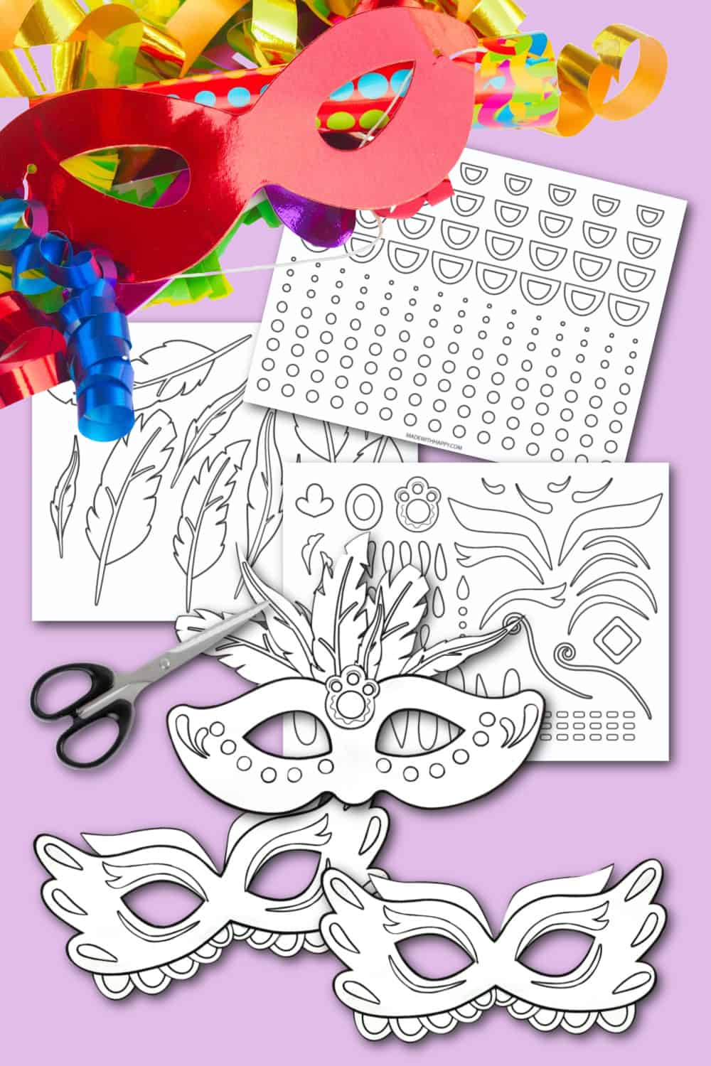Diy Mardi Gras Mask Template - Made With Happy throughout Mardi Gras Mask Template Printable