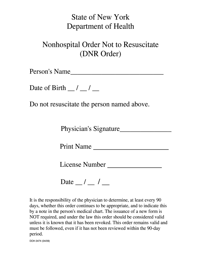 Dnr Form New York: Fill Out & Sign Online | Dochub within Free Printable Dnr Form Ny