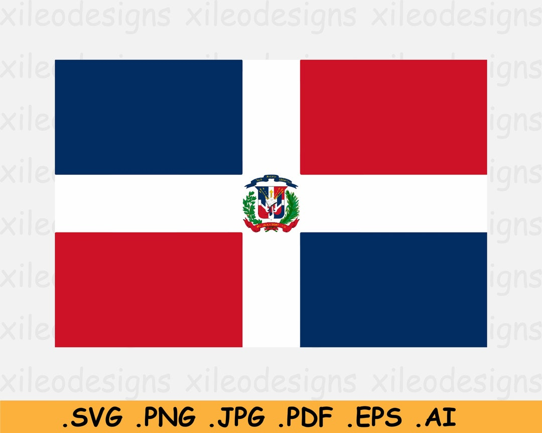 Dominican Republic National Flag Svg, Nation Country Banner in Printable Flag Of Dominican Republic