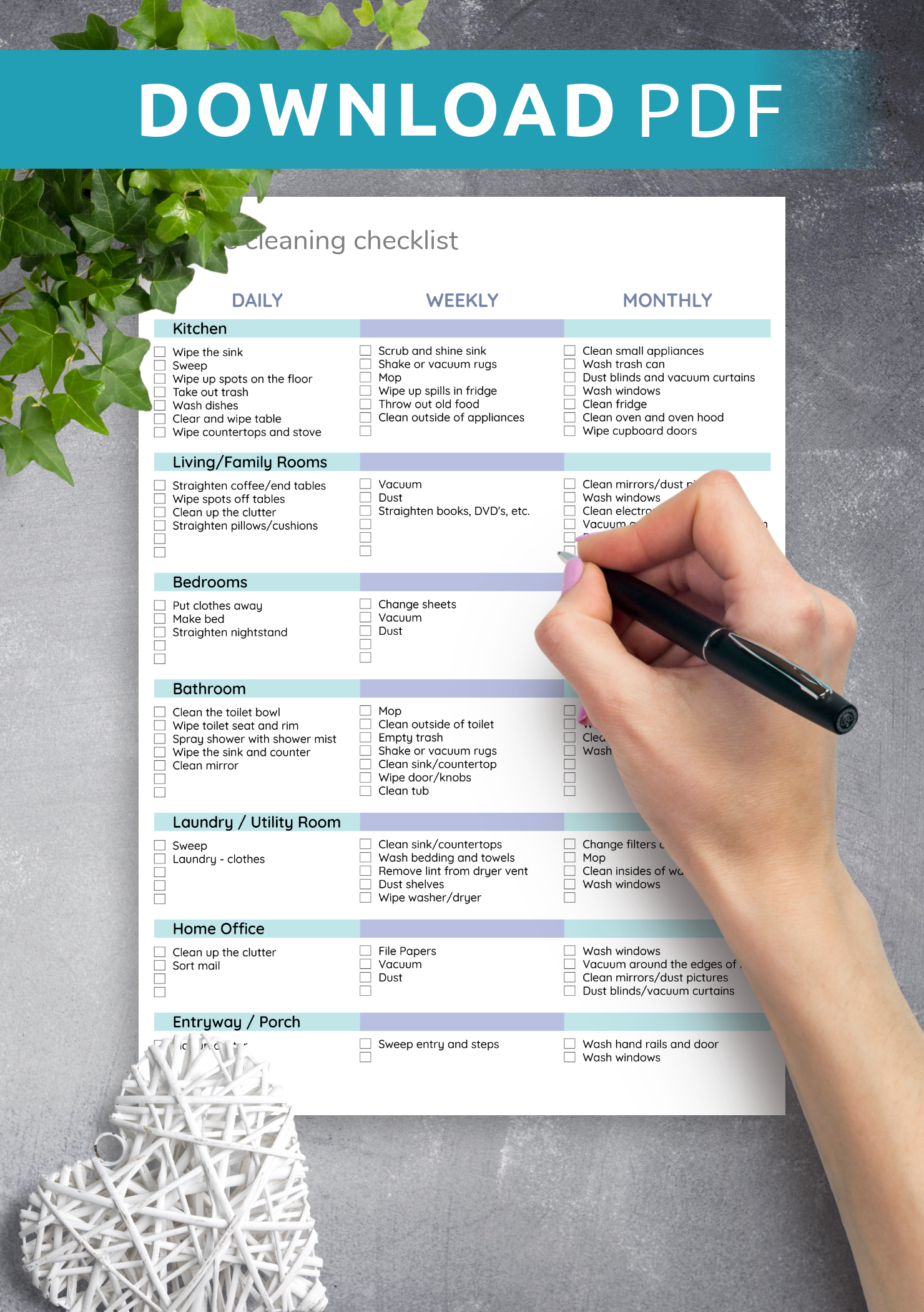 Download Printable House Cleaning Checklist Template Pdf intended for Printable House Cleaning Checklist