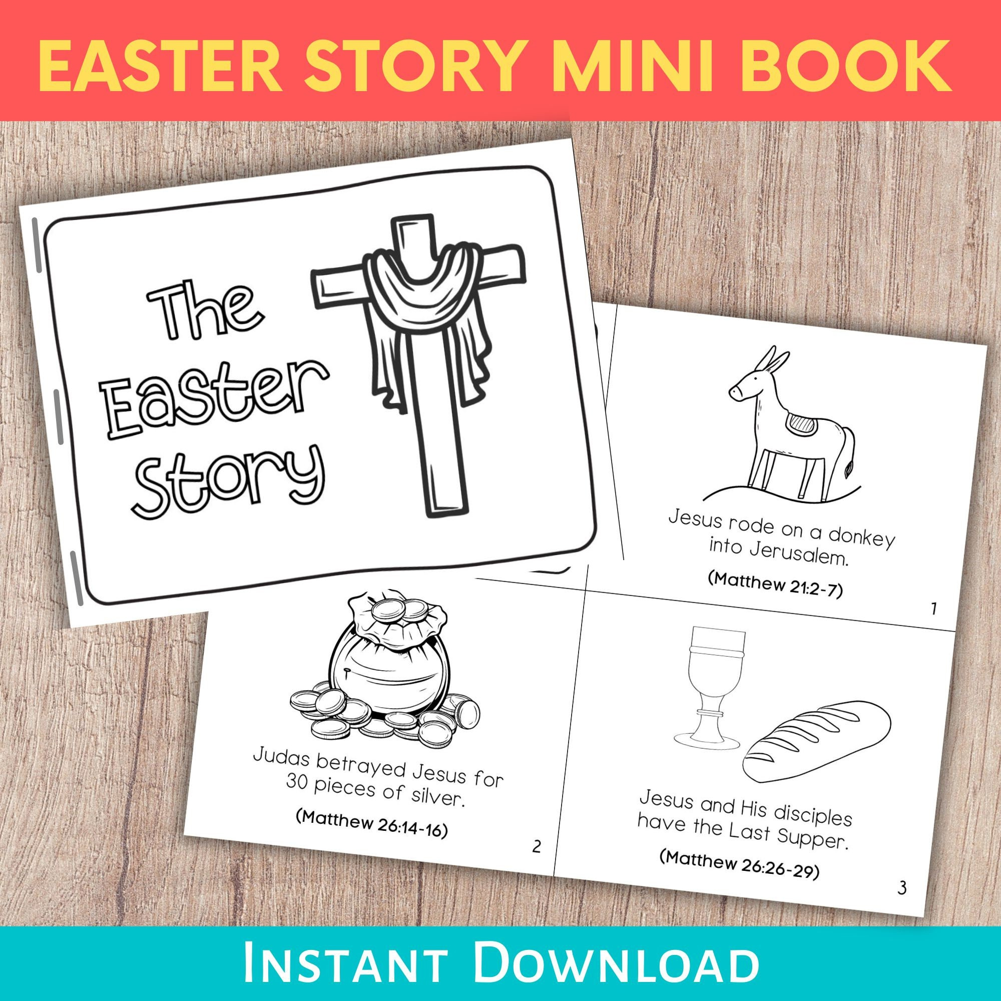 Easter Story Mini Book, Easter Story Coloring, Easter Activities regarding Free Printable Easter Story Mini Book