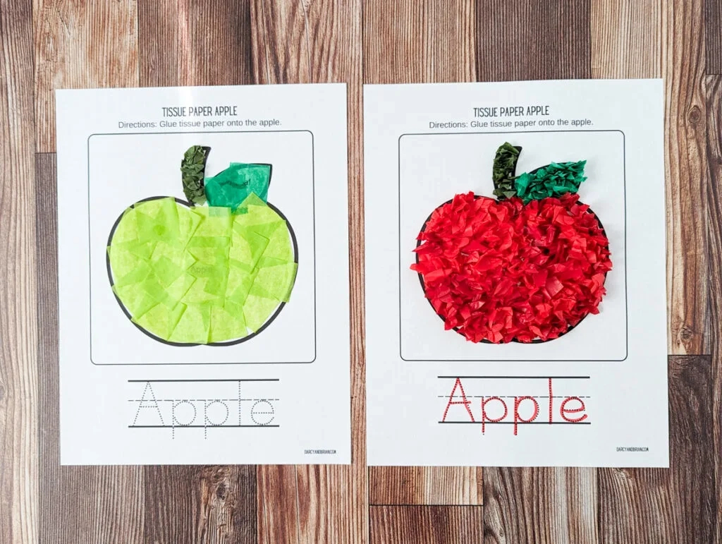 Easy Tissue Paper Apple Craft For Preschoolers | Free Template inside Apple Crafts For Preschoolers Printable