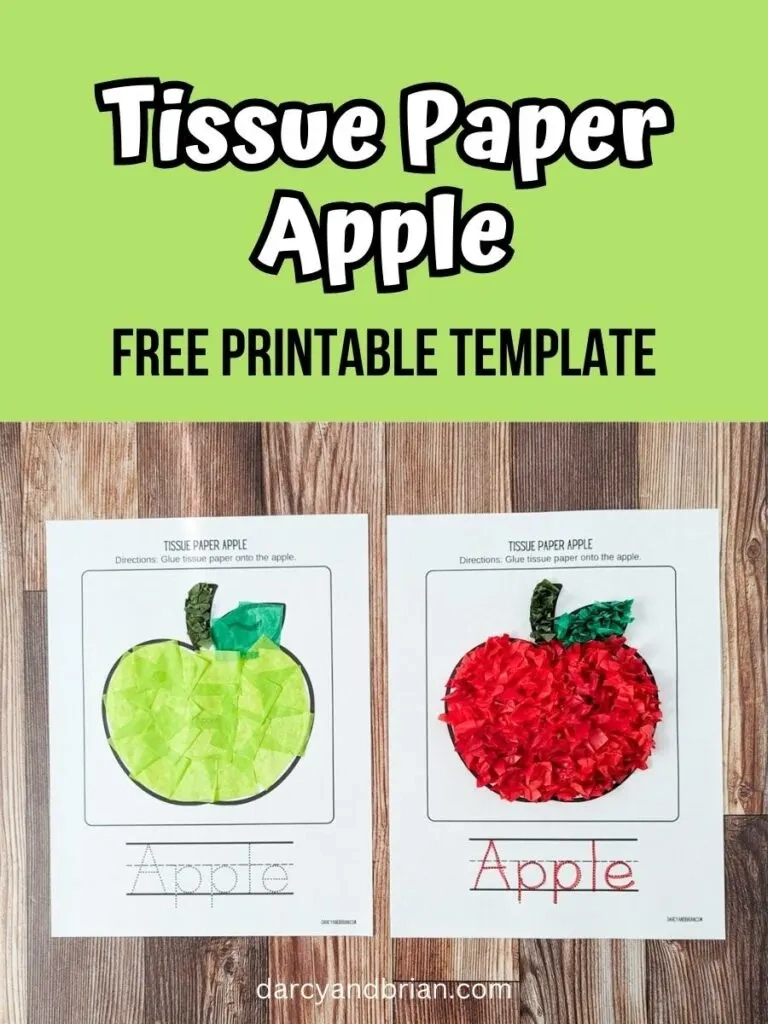 Easy Tissue Paper Apple Craft For Preschoolers | Free Template within Apple Crafts For Preschoolers Printable
