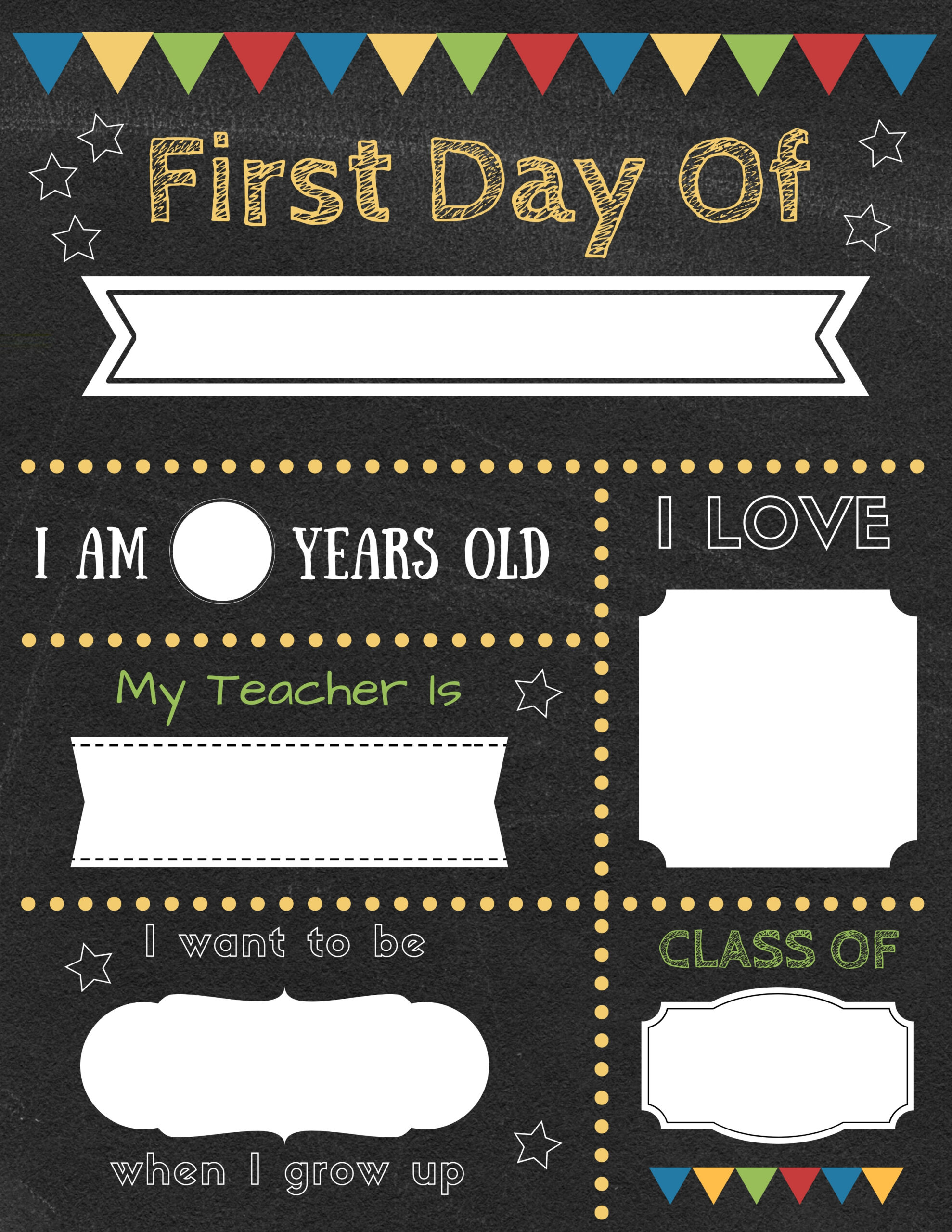 Editable First Day Of School Signs To Edit And Download For Free! with My First Day Of School Printable