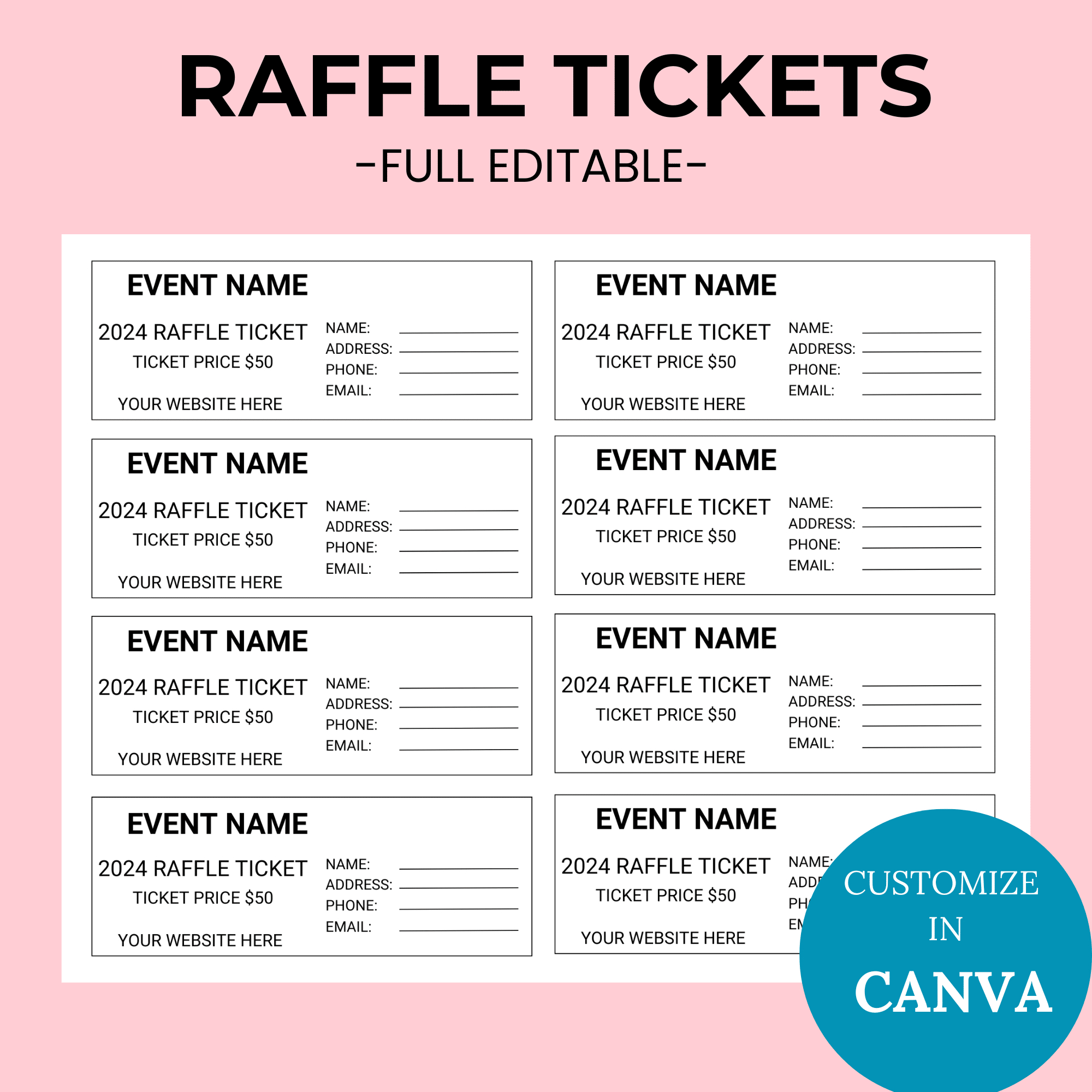 Editable Raffle Ticket Printable pertaining to Printable Raffle Ticket Template