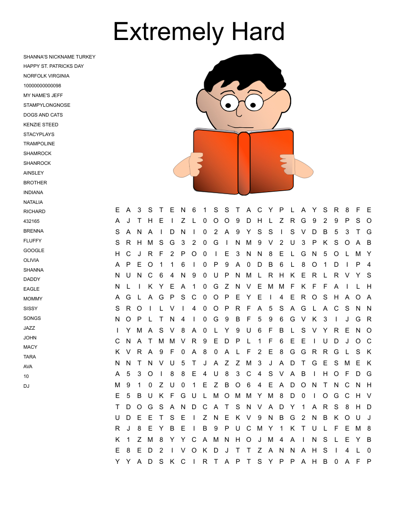 Extremely Hard Word Search - Wordmint in Hard Find a Words Printable