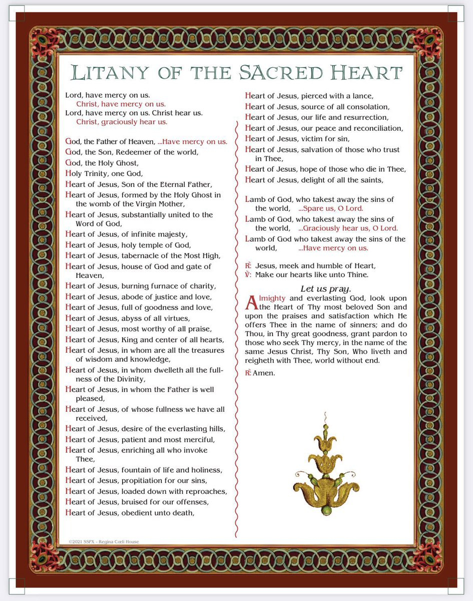Father V On X in Litany of the Sacred Heart of Jesus Printable