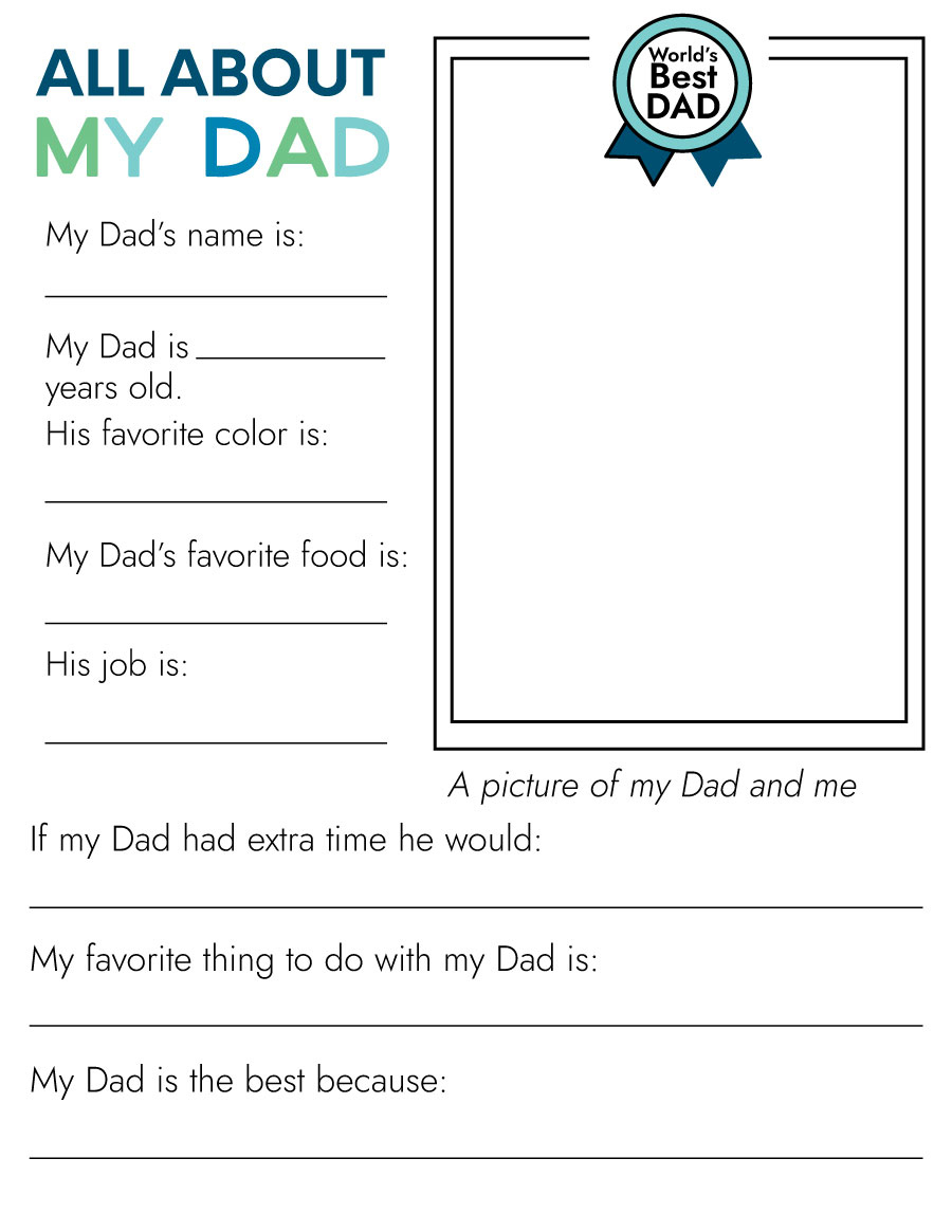 Father'S Day Printable Fill In Sheet From Thirty Handmade Days inside Father'S Day Fill In The Blank Free Printable