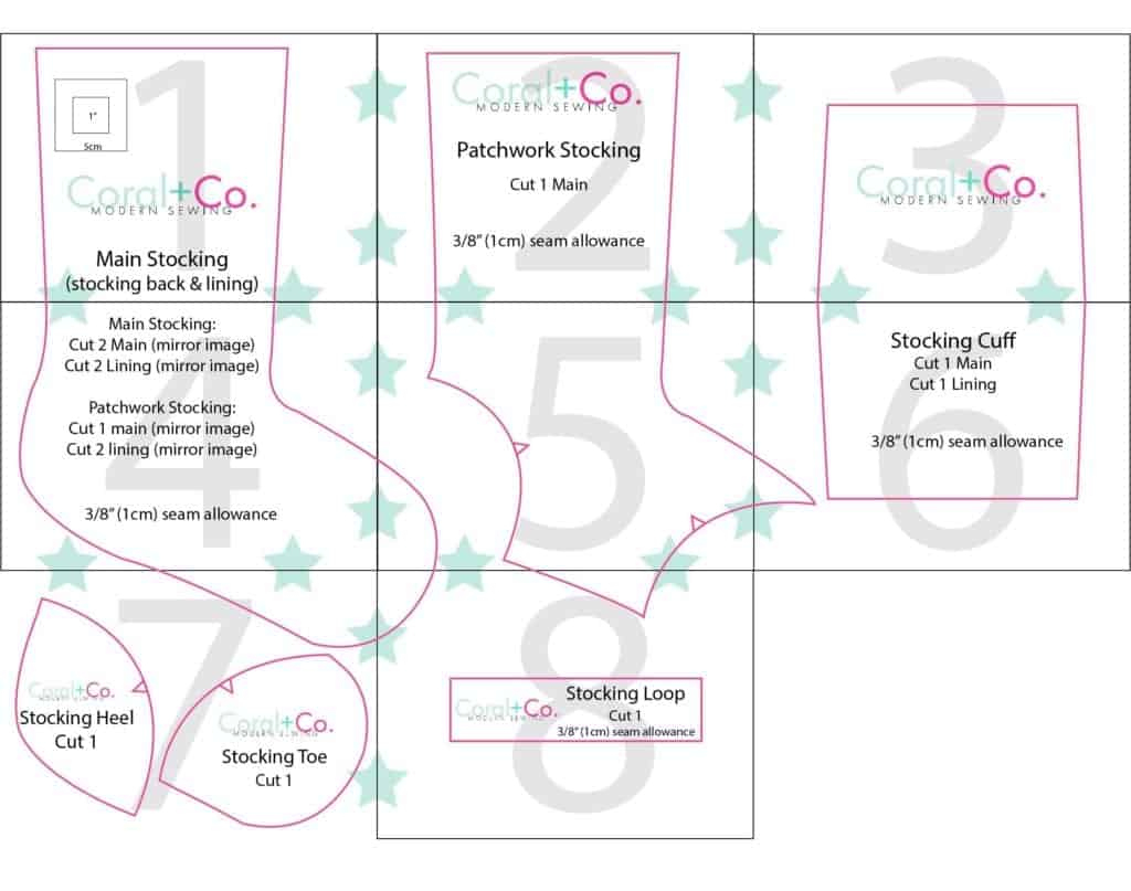 Faux Fur Cuff Christmas Stocking With Free Pattern - Coral + Co. in Printable Free Pattern For Christmas Stocking with Cuff