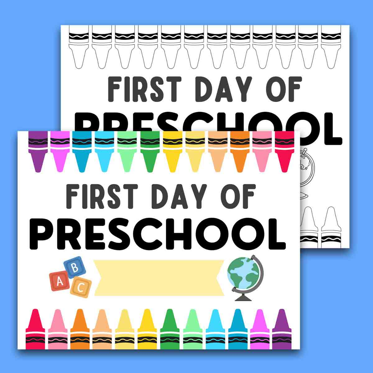First Day Of School Signs (Free Printable) - Mindymakes pertaining to First Day Of Pre K Sign Printable