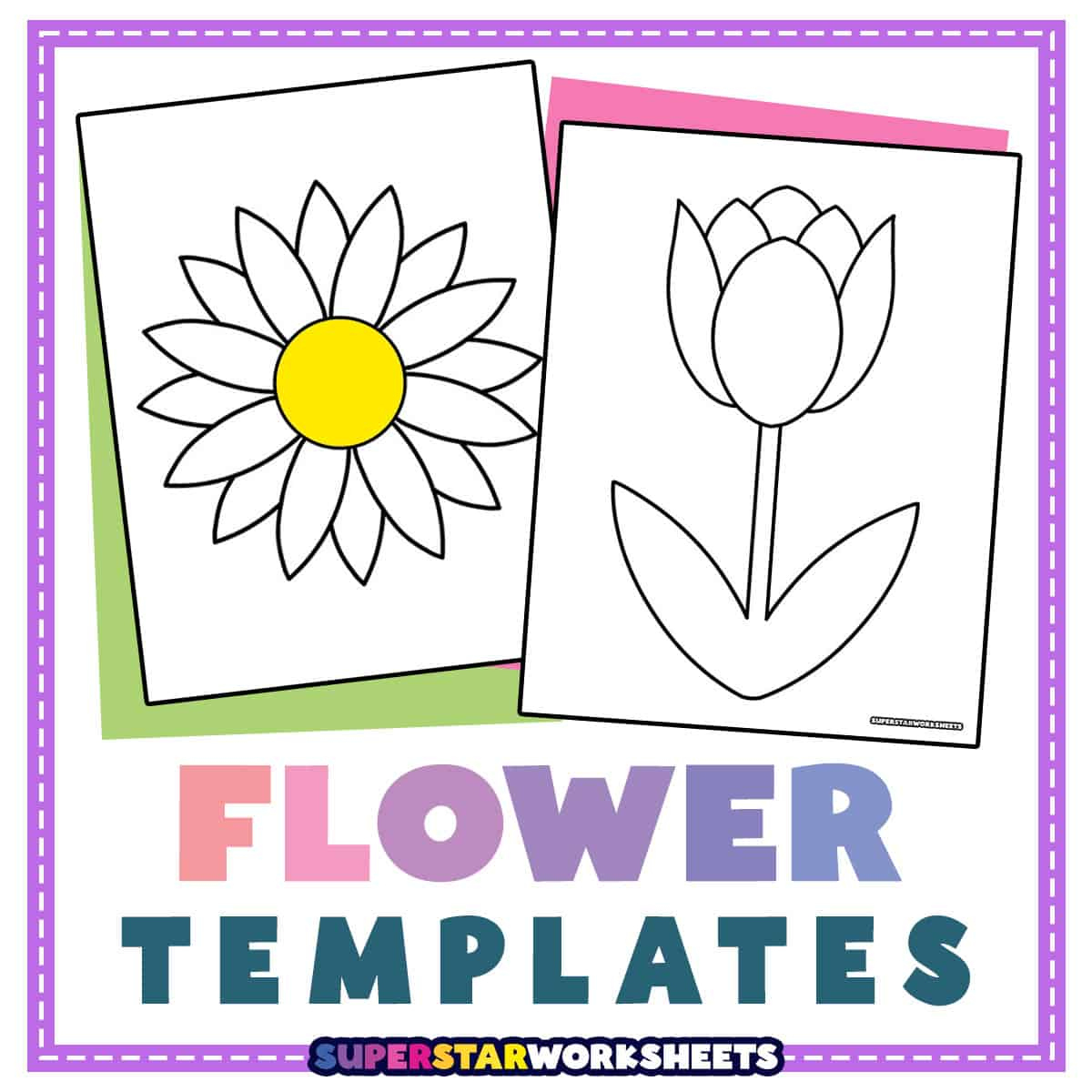 Flower Templates (Free Printables) - Superstar Worksheets within 3d Flower Template Printable Free Download
