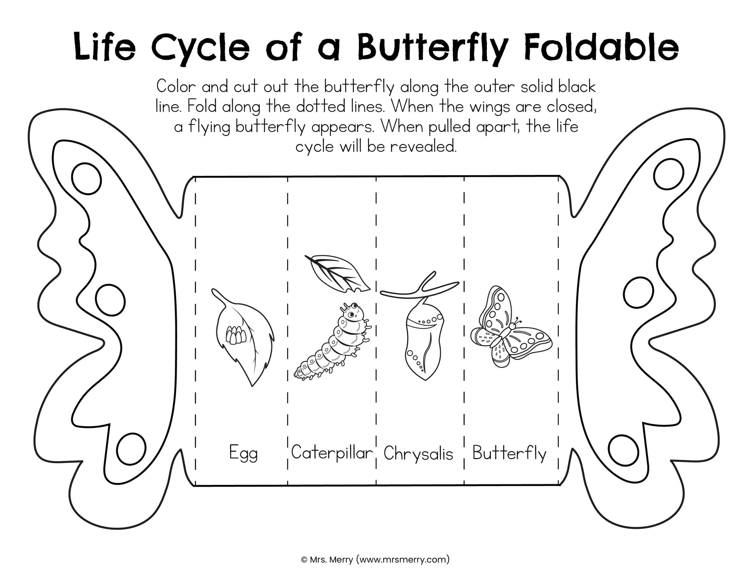 Foldable Butterfly Life Cycle Printable - Etsy New Zealand in Life Cycle of Butterfly Printable