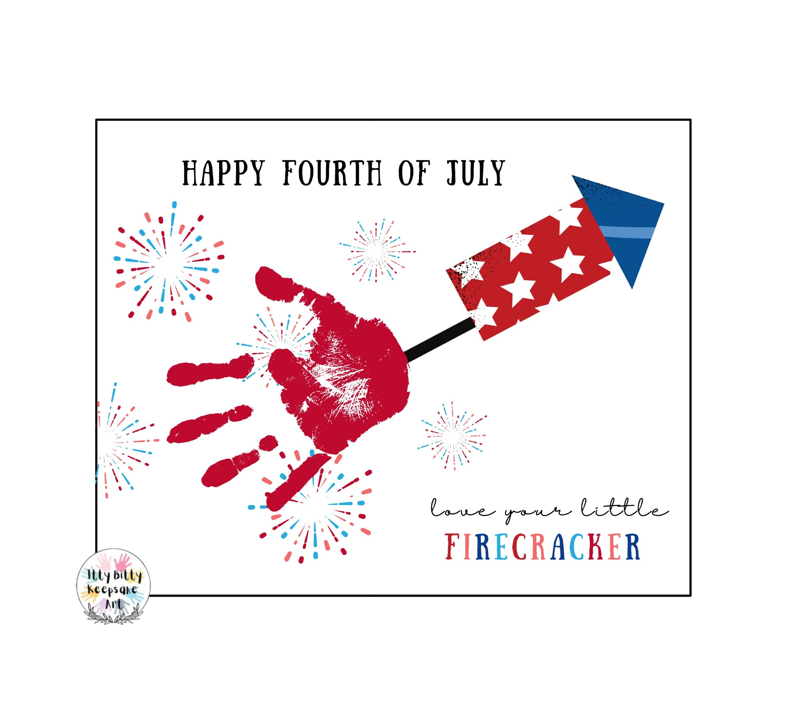 Fourth Of July Handprint Craft Art Printable Template / 4Th Of with Fourth of July Crafts Printables