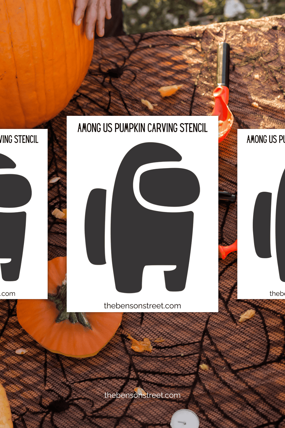 Free Among Us Pumpkin Stencil Printable For Carving - The Benson with Among Us Pumpkin Stencil Printable