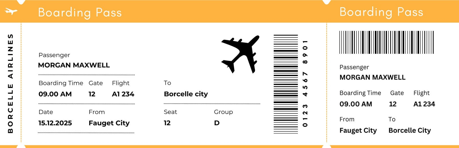 Free And Customizable Boarding Pass Templates intended for Printable Editable Boarding Pass Template