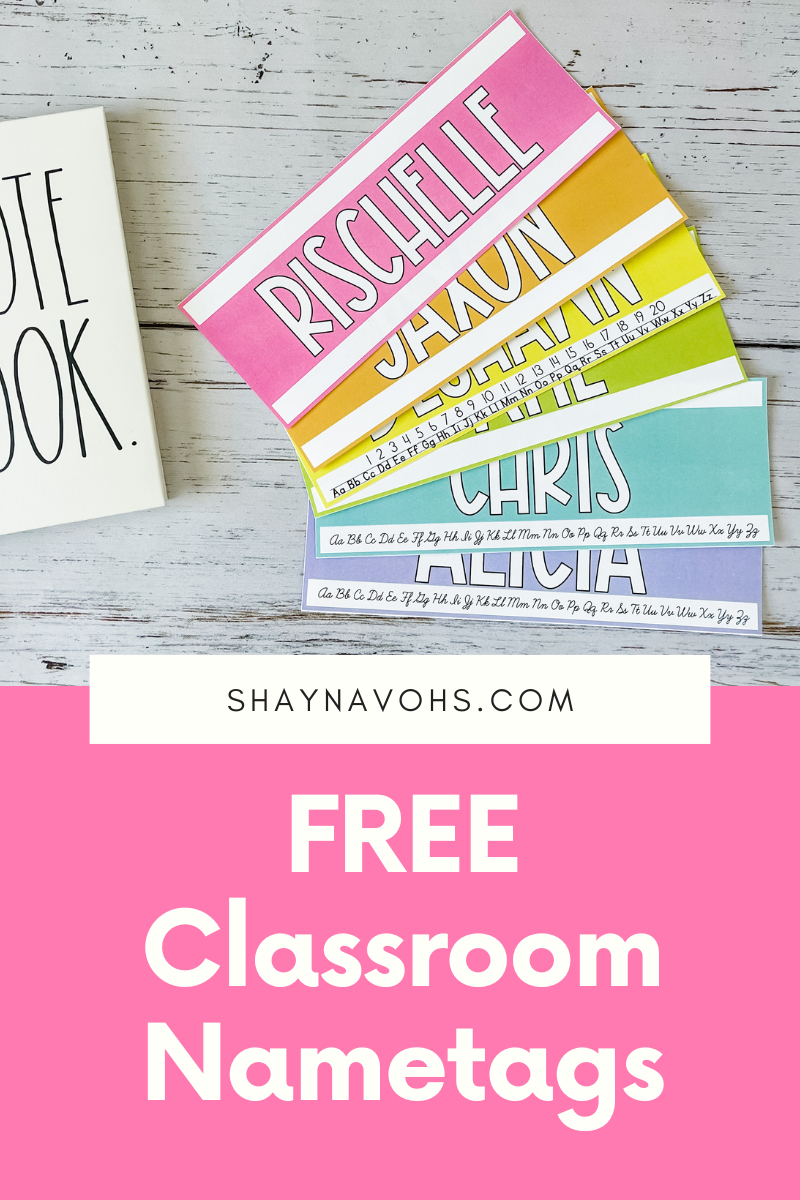 Free Classroom Name Tags - Shayna Vohs inside Free Editable Name Tags Printable
