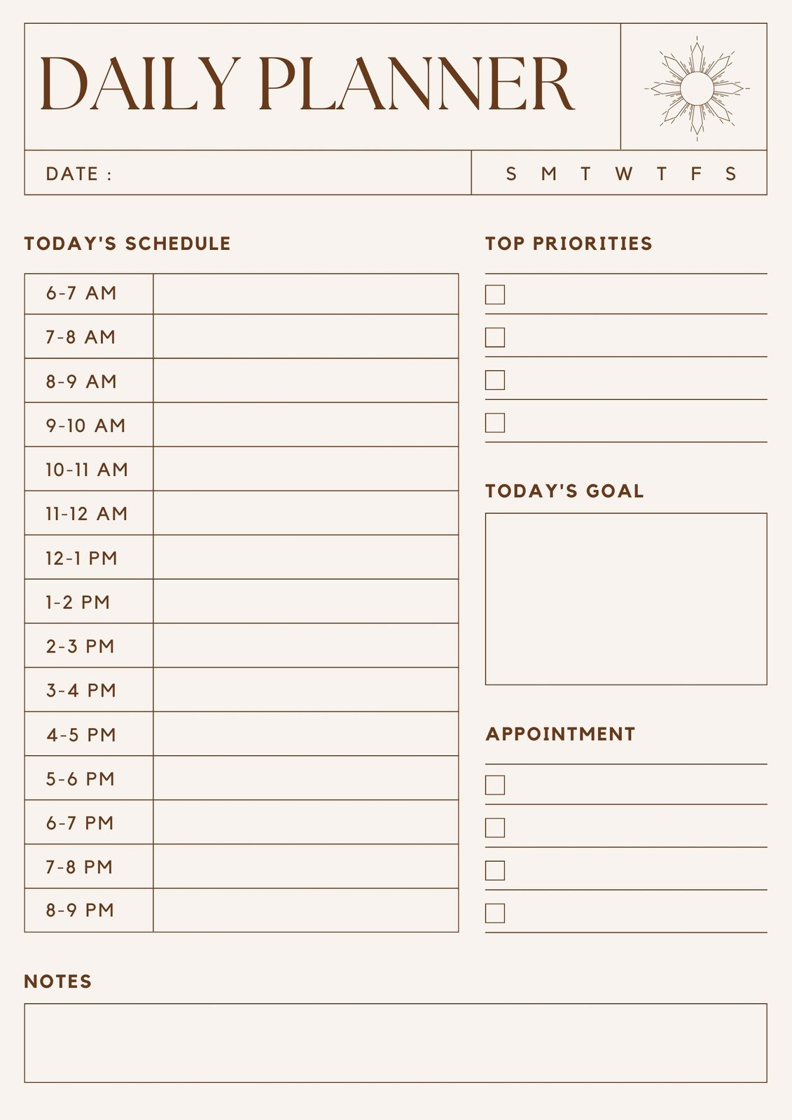 Free Daily Planner Templates To Customize | Canva pertaining to Daily Time Sheets Free Printable