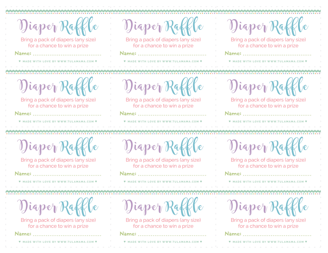 Free, Easy To Print Diaper Raffle Tickets - Tulamama intended for Diaper Raffle Tickets Free Printables