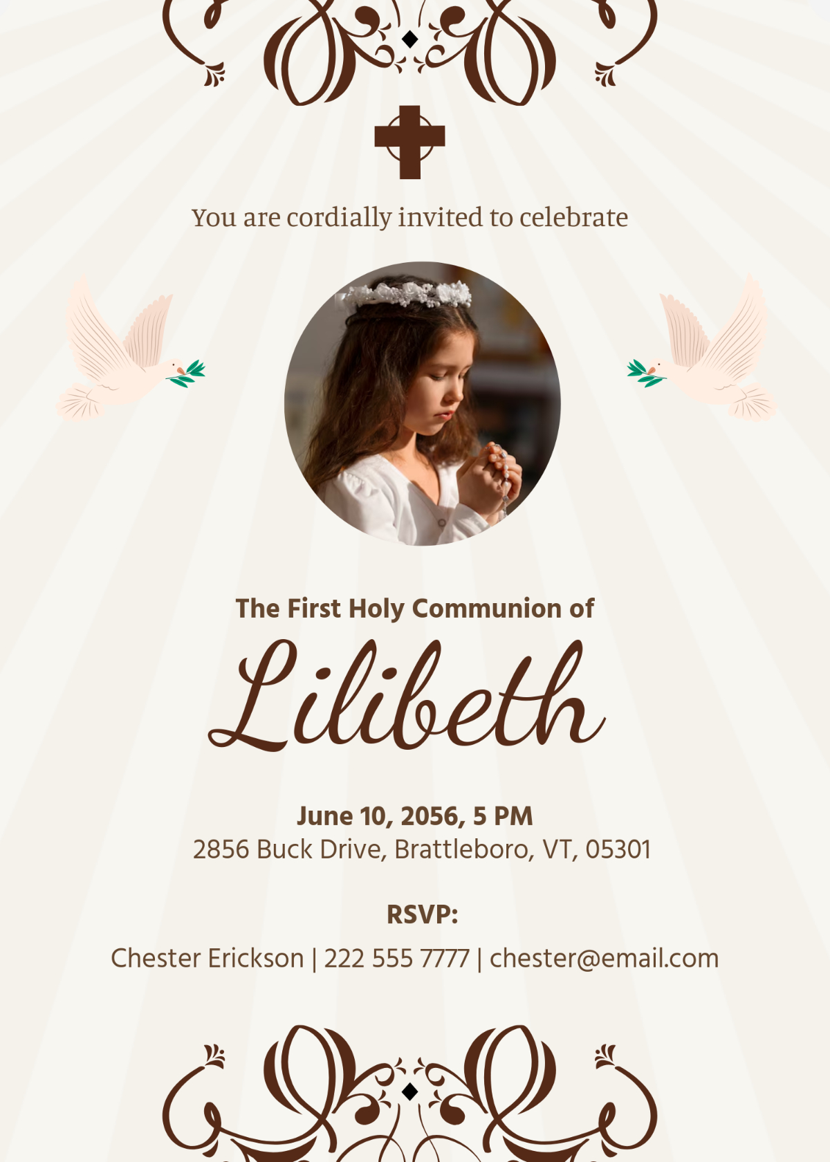 Free First Communion Invitation Templates, Editable And Printable regarding First Holy Communion Cards Printable
