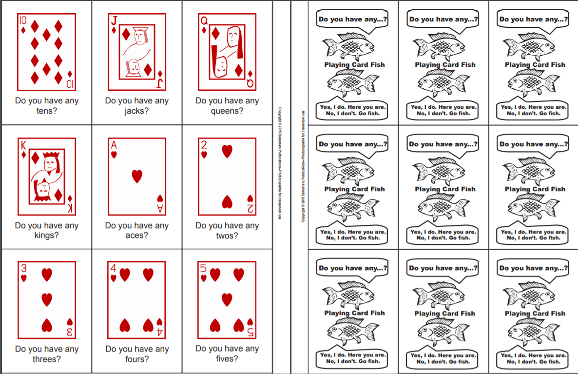 Free Go Fish Card Game - Virtual Writing Tutor Blog pertaining to Printable Go Fish Card Game